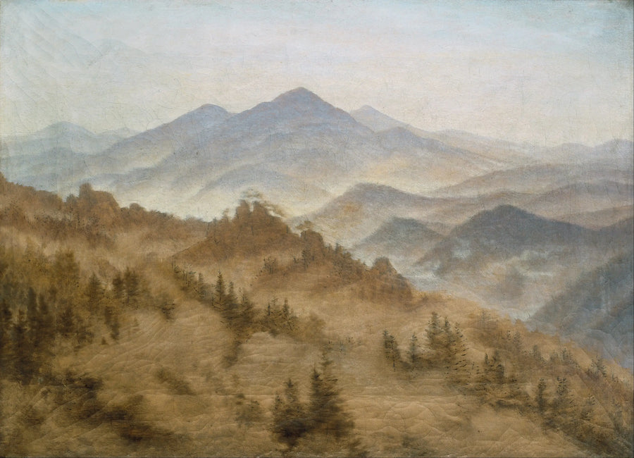 Landskab med Mont Rose i det bøhmiske Schweiz - Caspar David Friedrich