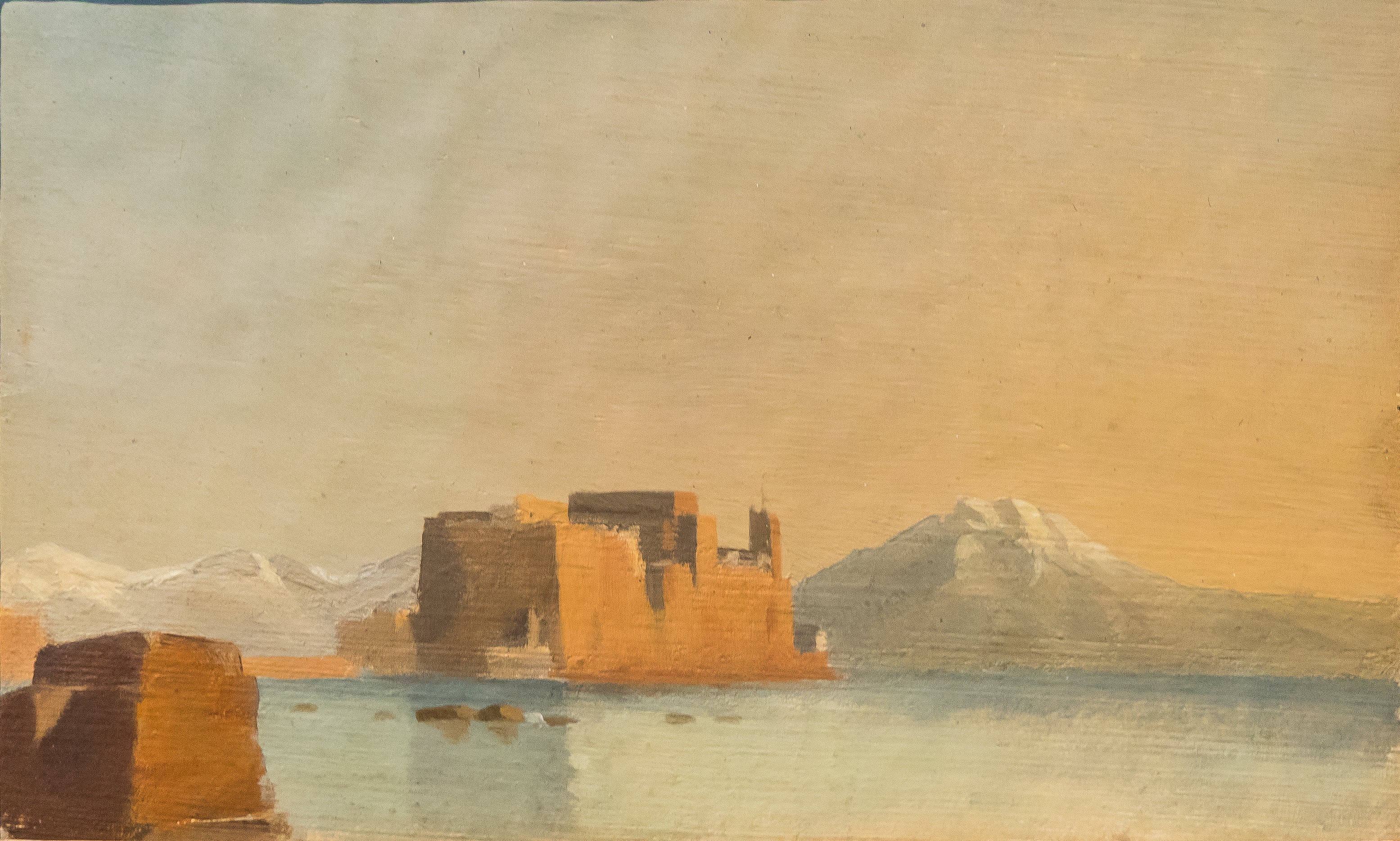 Reproduction du tableau « Château de l'Ovo et la baie de Naples - Edgar Degas » par Alpha Reproduction en peinture à l’huile