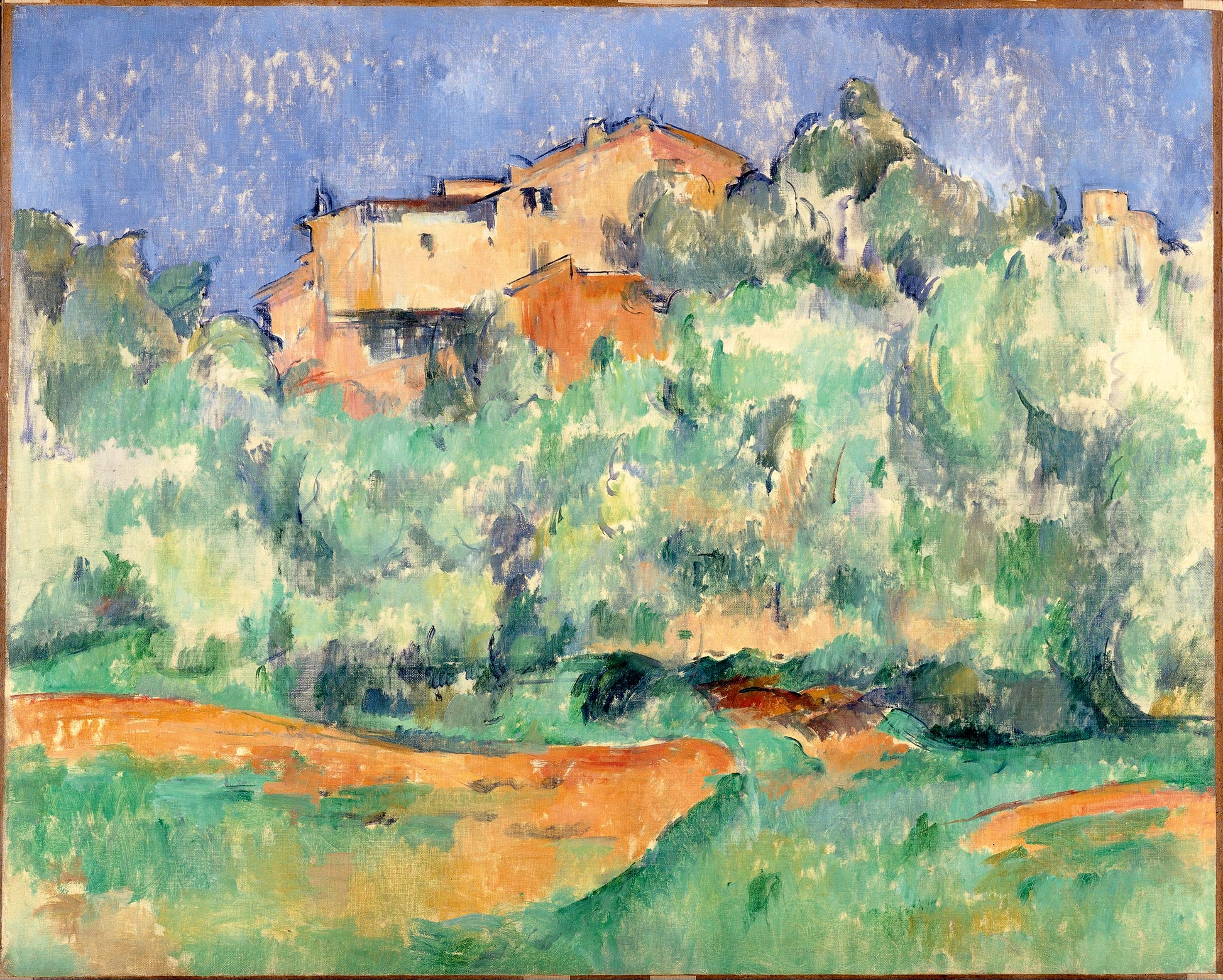 Reproduction du tableau « Maison de Bellevue et pigeonnier - Paul Cézanne » par Alpha Reproduction en peinture à l’huile