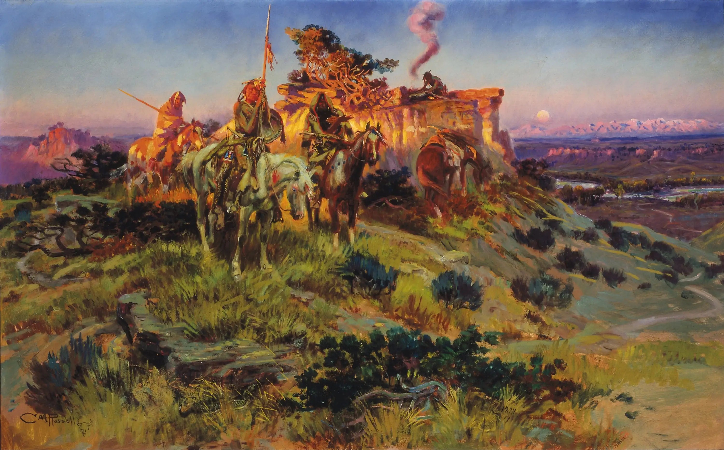 Parler de fumée - Charles Marion Russell - Alpha Reproduction