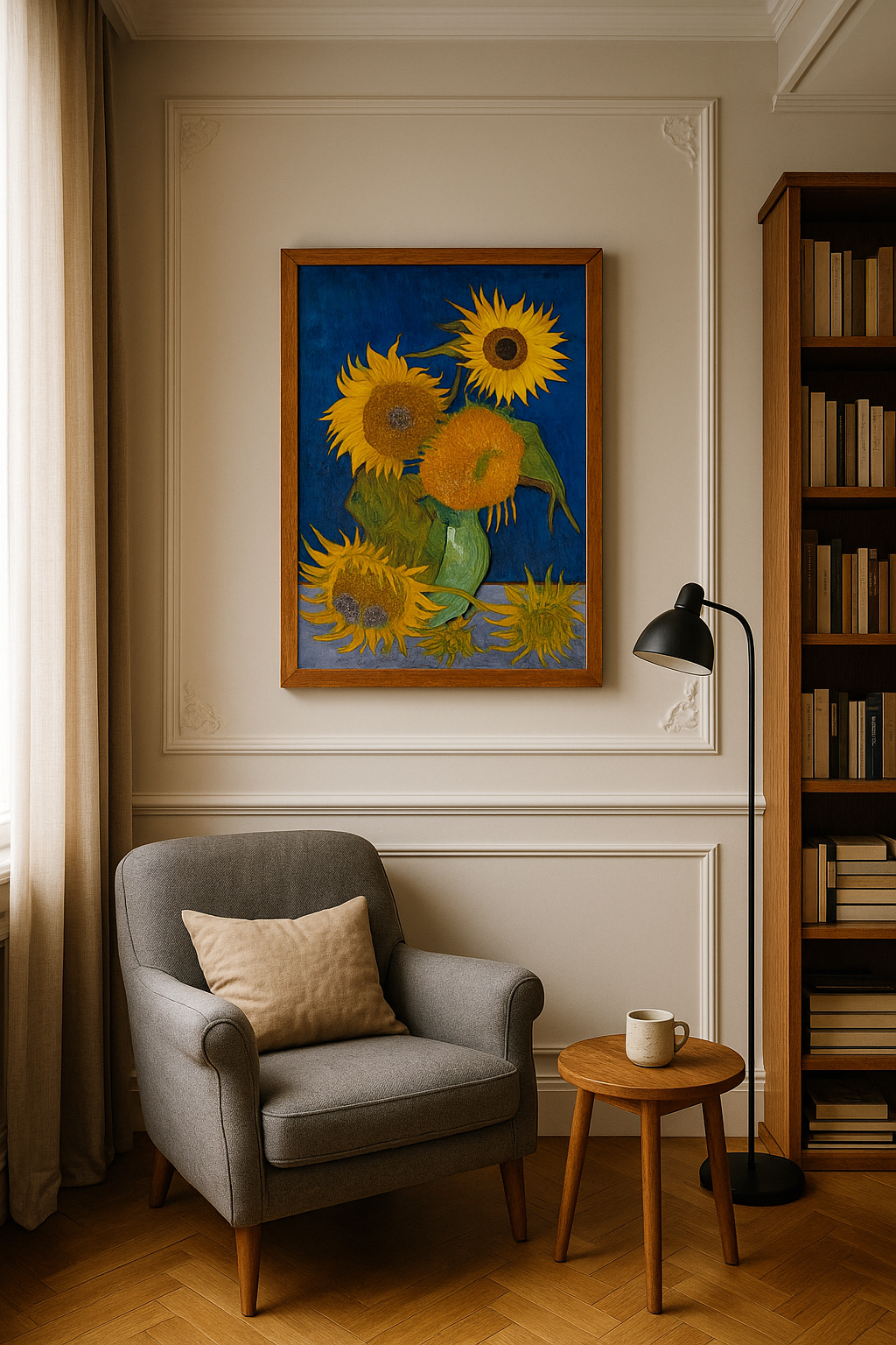 🌻 Solsikker (kongeblå baggrund) – Vincent van Gogh (1888)