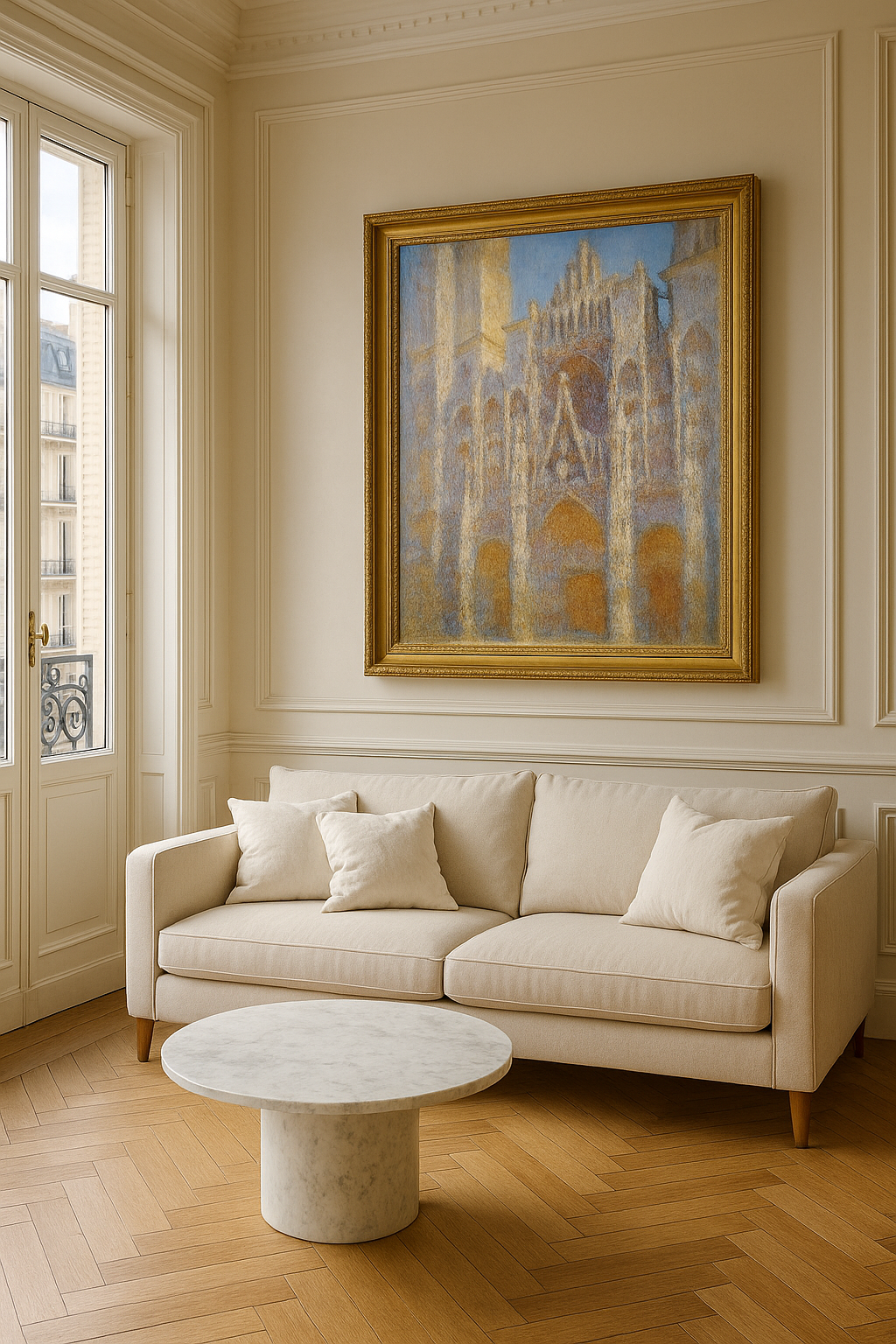 Rouen Katedral, sollys effekt (W1356) - Claude Monet