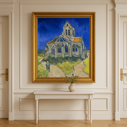🖼️ Kirke i Auvers-sur-Oise – Vincent van Gogh (1890)