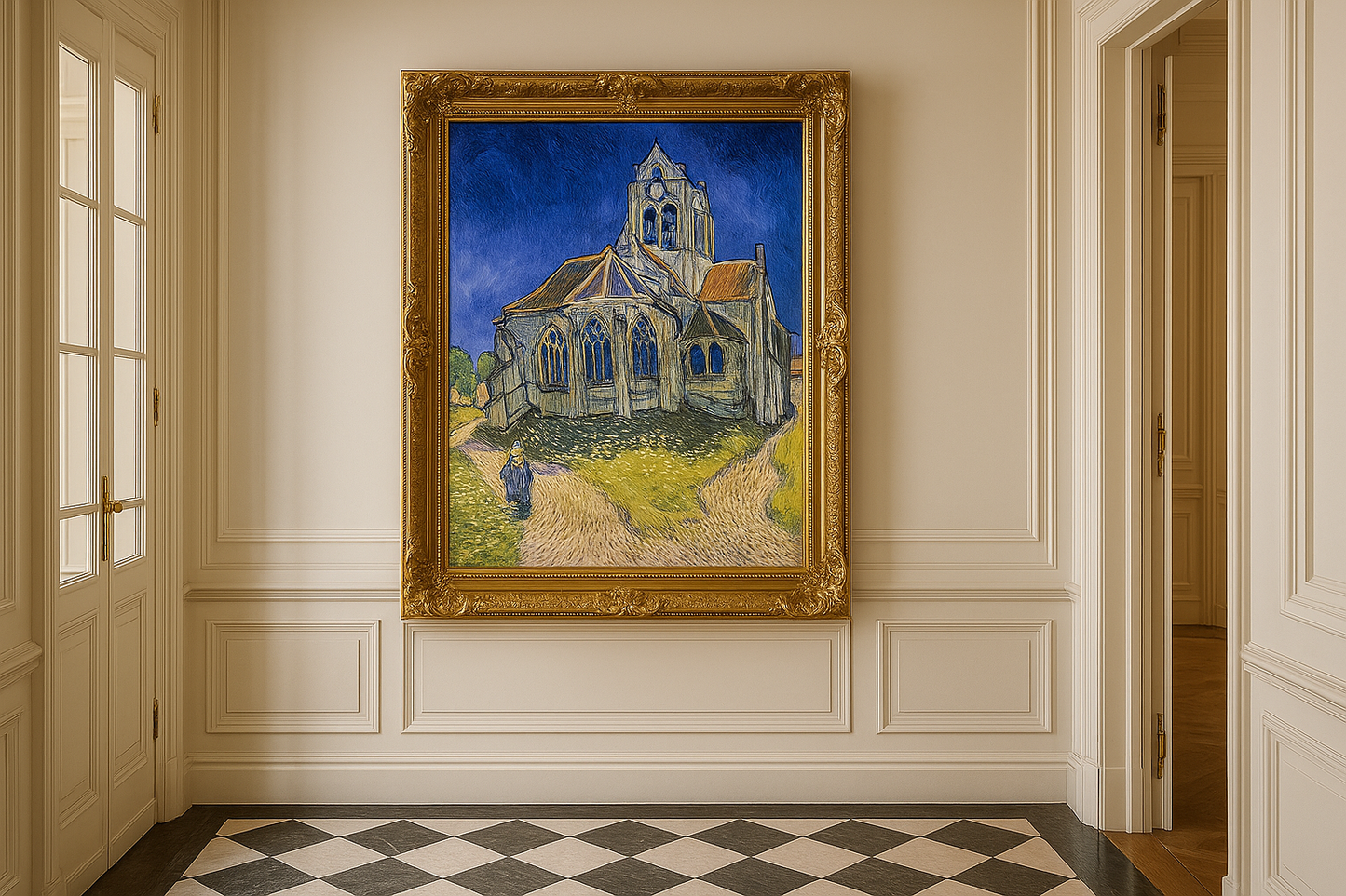 🖼️ Kirke i Auvers-sur-Oise – Vincent van Gogh (1890)