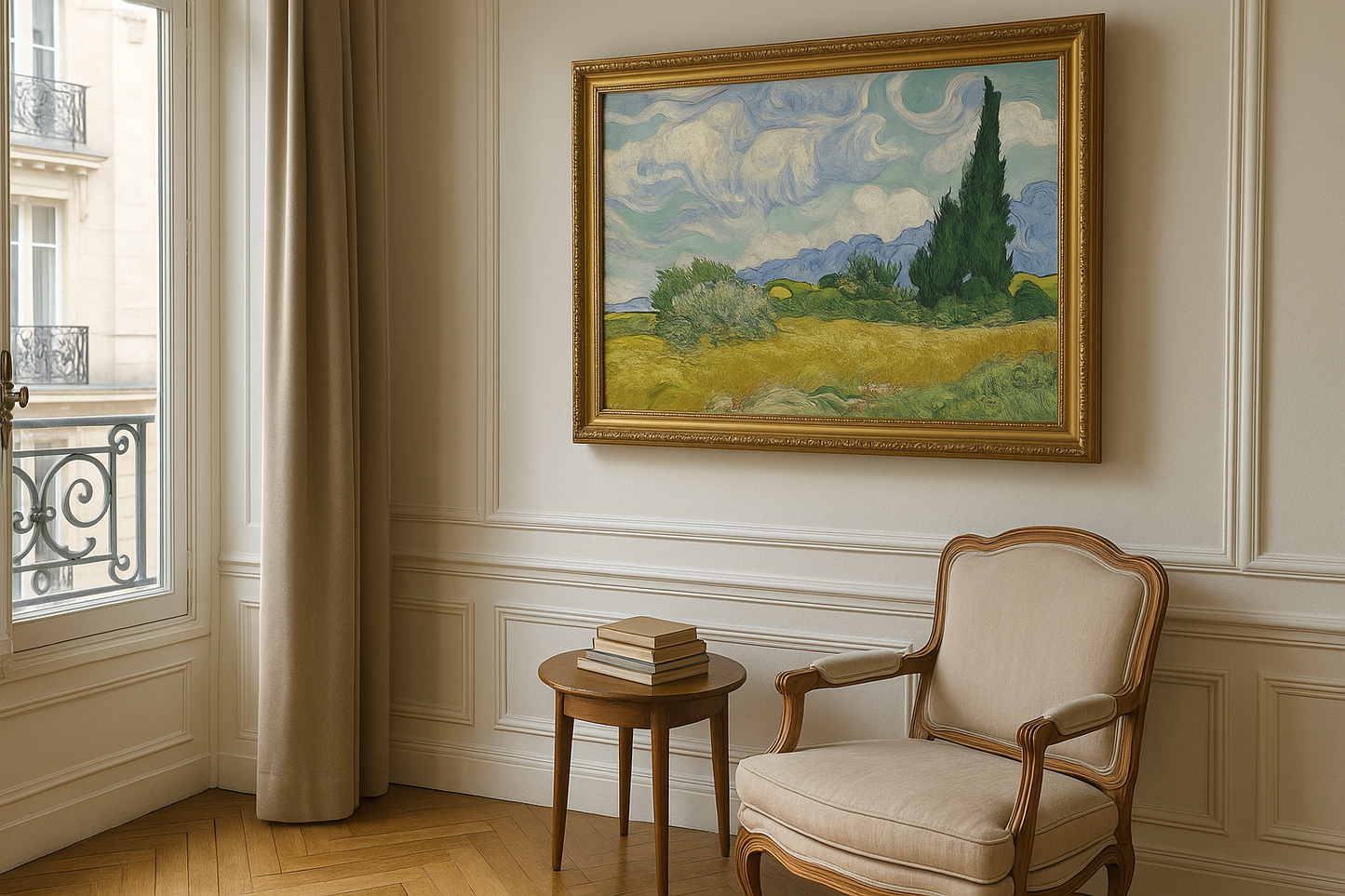🖼️ Hvedemark med cypres – Vincent van Gogh (1889)