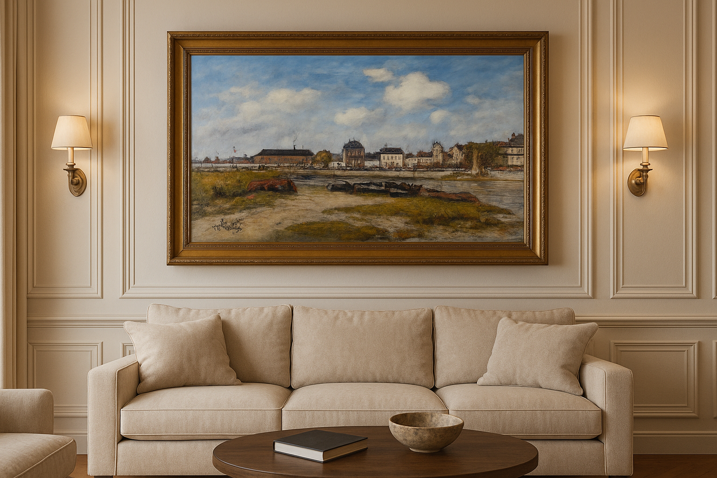 Havnen i Trouville, ved lavvande - Eugène Boudin