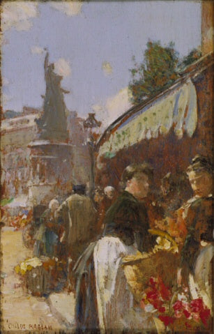 Scène de rue Place Clichy, Paris - Childe Hassam