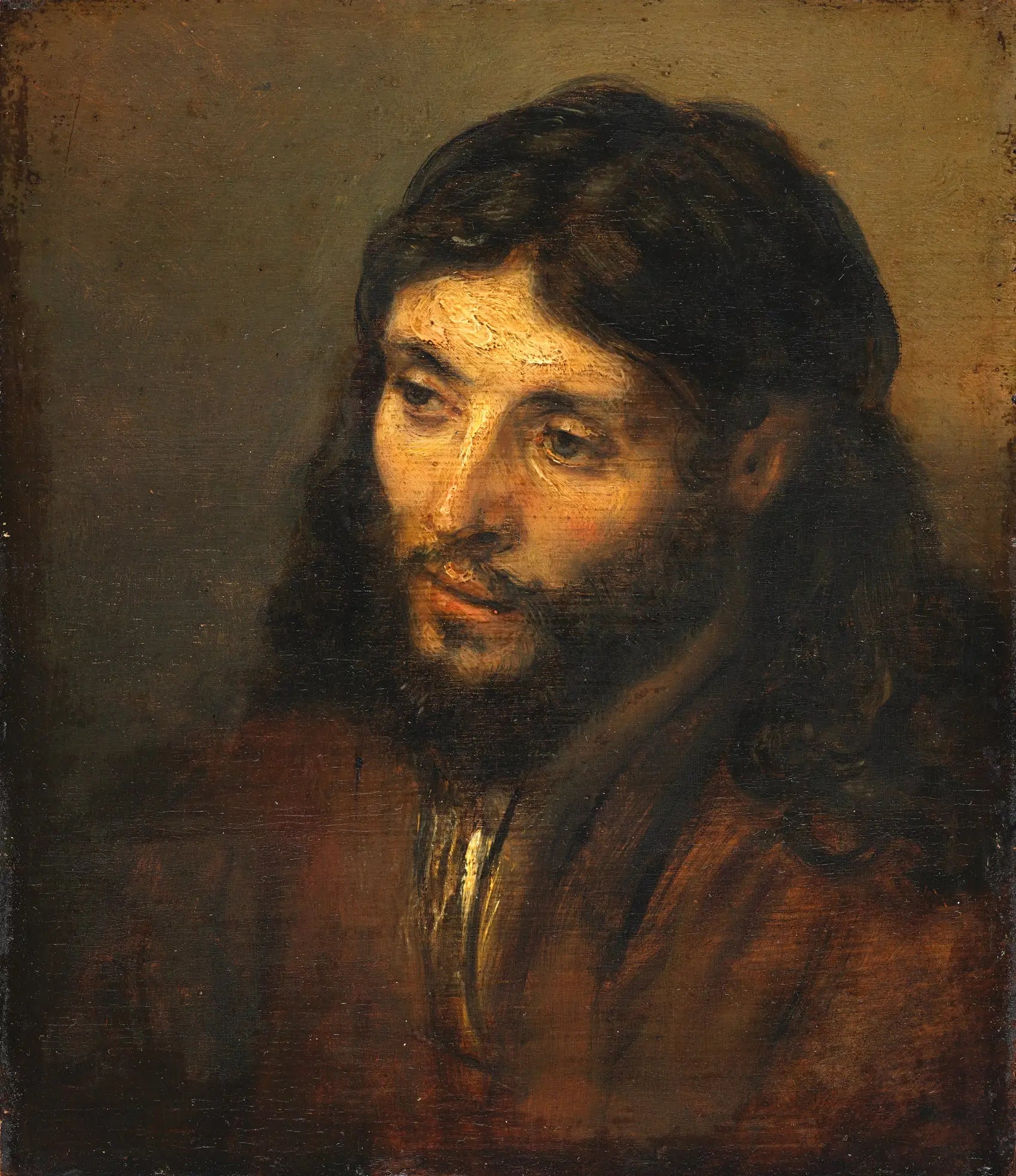 Reproduction du tableau « Tête du Christ - Rembrandt » par Alpha Reproduction en peinture à l’huile