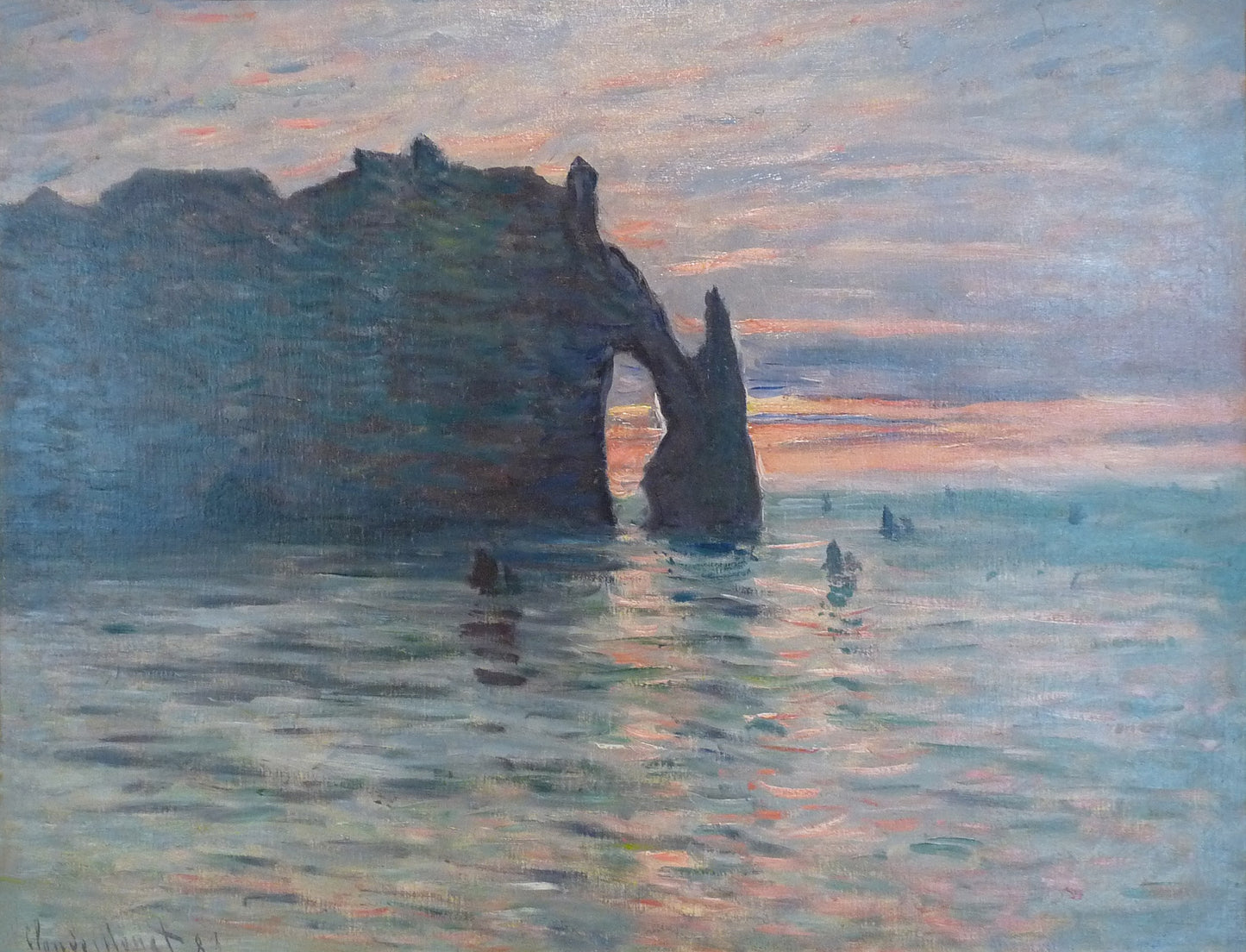 🎨 Solnedgang ved Étretat – Claude Monet, 1883