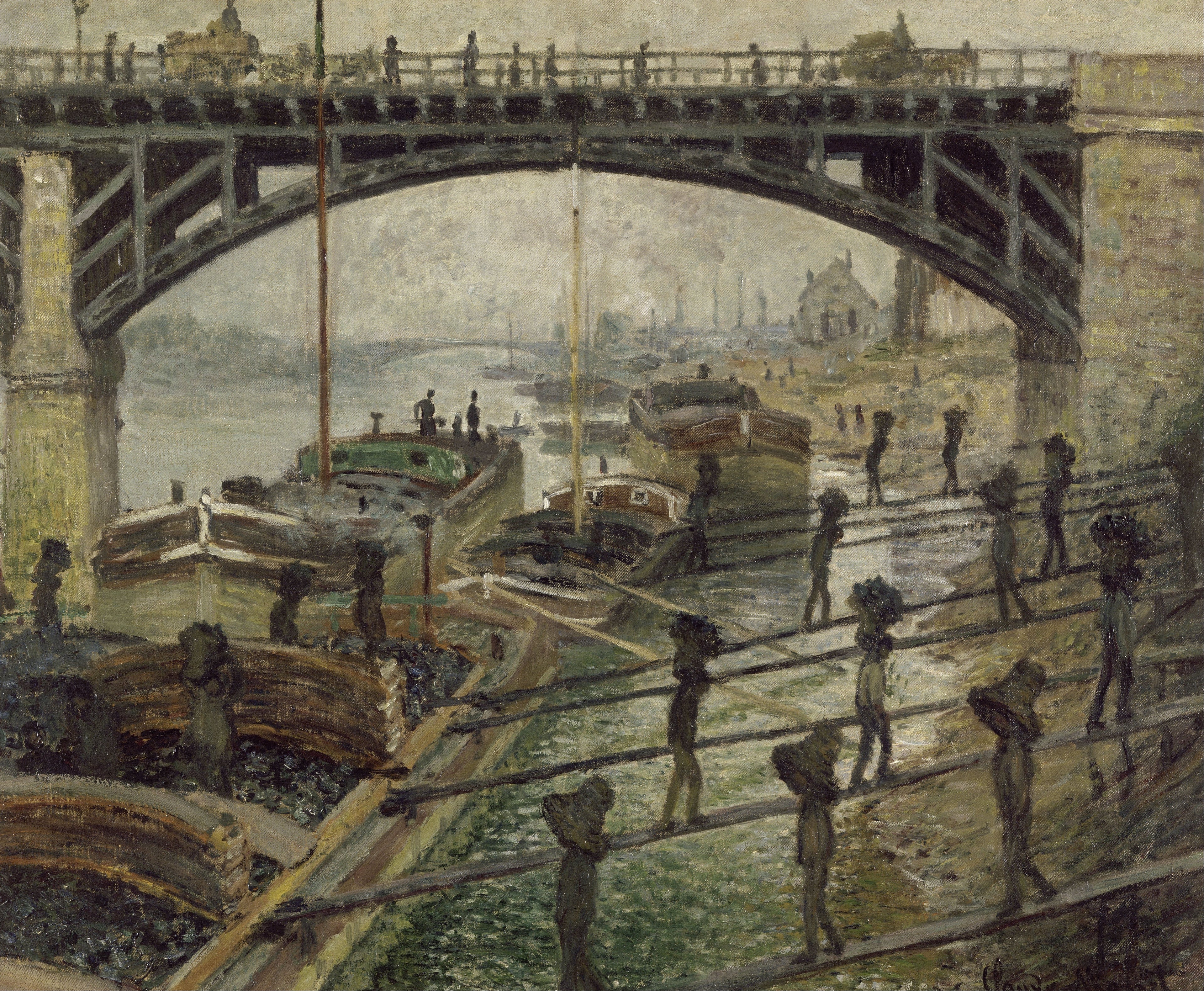 Reproduction du tableau « Les Déchargeurs de charbon - Claude Monet » par Alpha Reproduction en peinture à l’huile