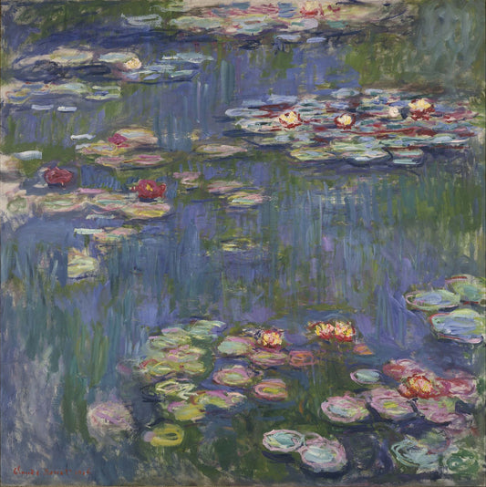 🌸 Nymfeas med flammende farver – Claude Monet