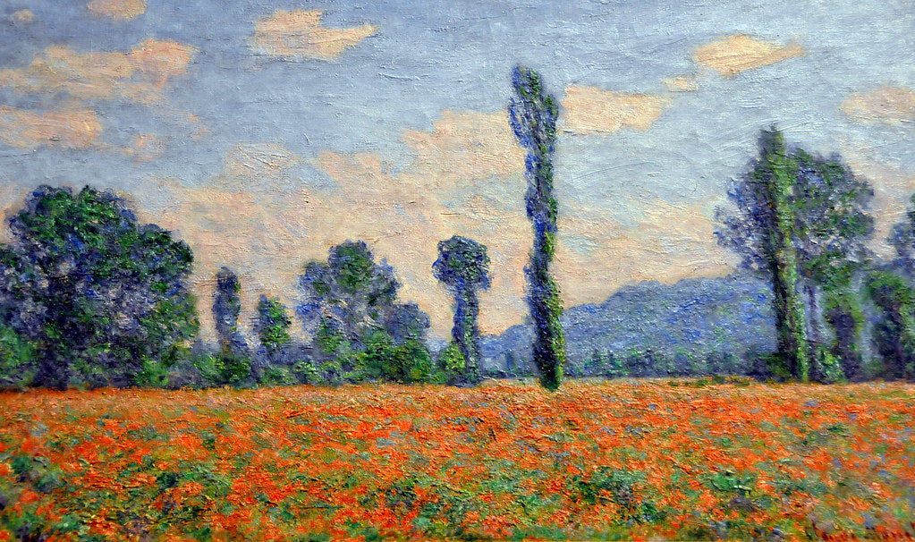 Reproduction du tableau « Champs de coquelicots à Giverny - Claude Monet » par Alpha Reproduction en peinture à l’huile
