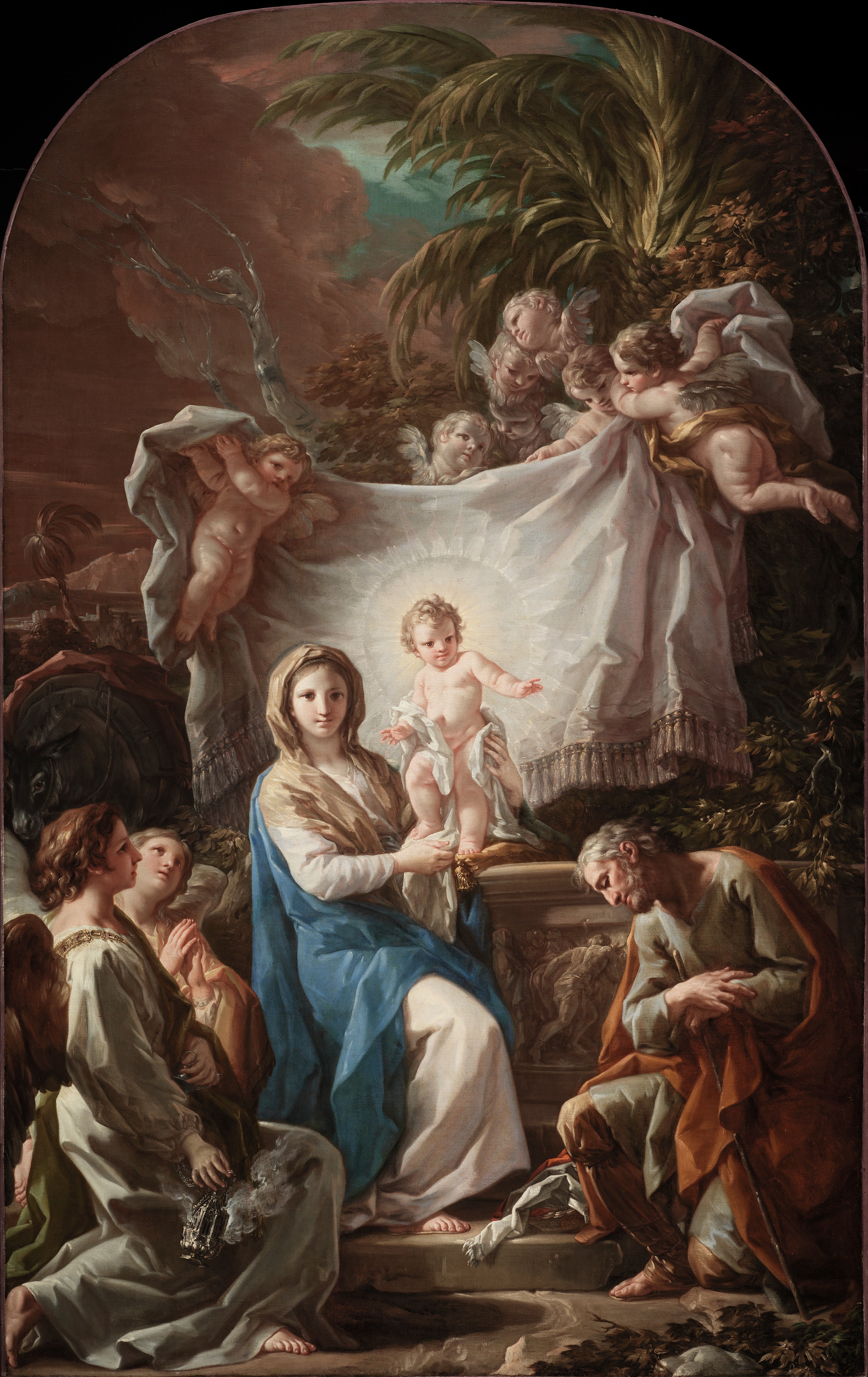 Repos pendant la fuite en Égypte - Corrado Giaquinto - Alpha Reproduction