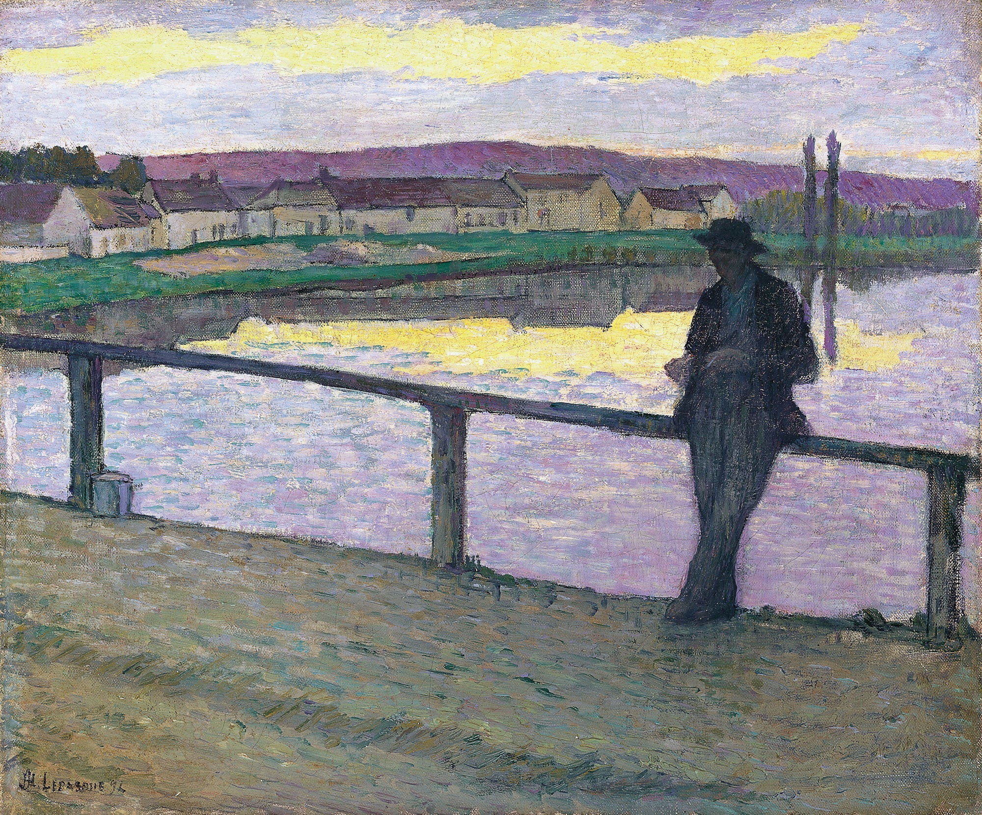 Coucher de soleil sur Pont-Aven (Jeune homme devant la mer) - Henri Lebasque