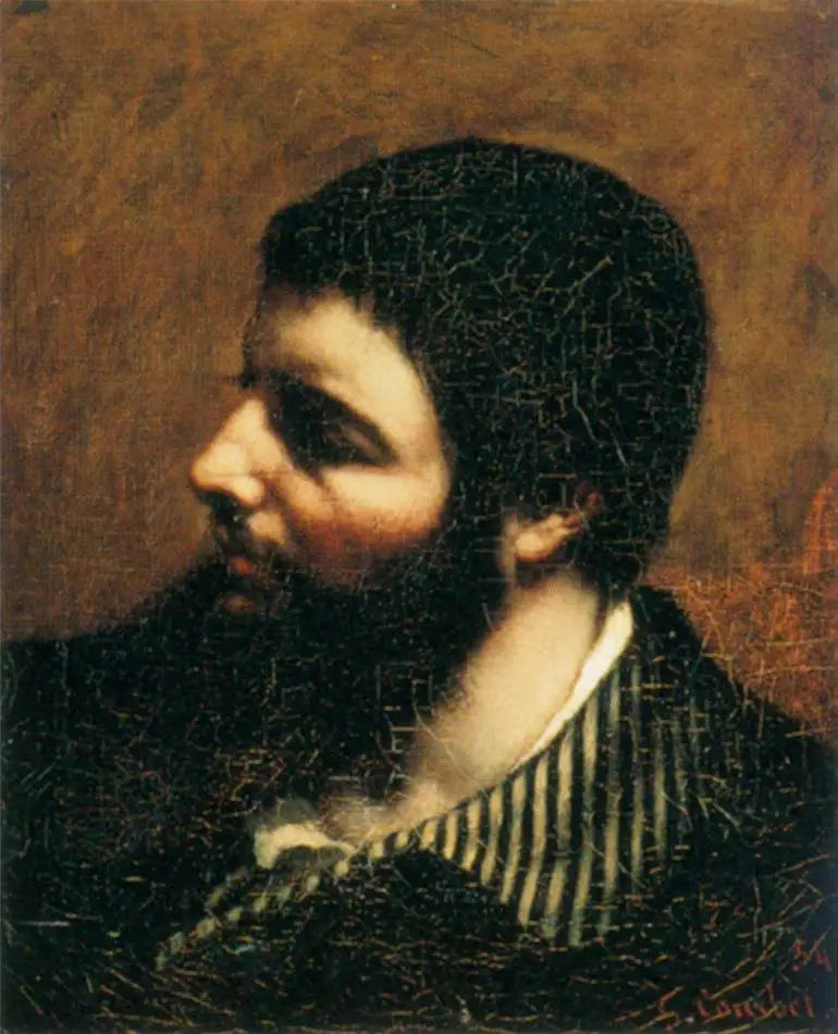 Selvportræt kaldet med den stribede krave - Gustave Courbet