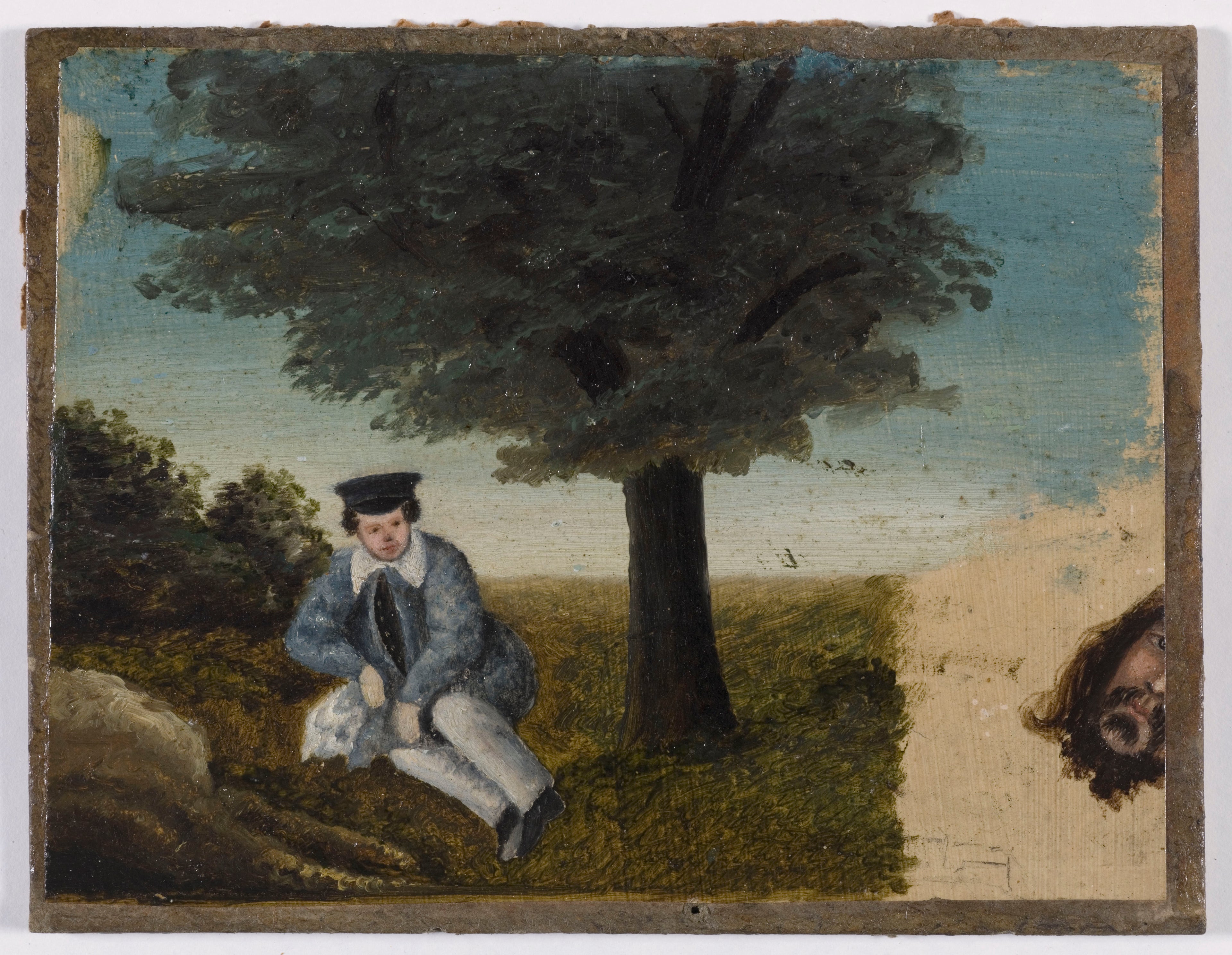 Autoportrait de Gustave Courbet à l'âge de quatre ans ; fragment de tête barbue - Gustave Courbet