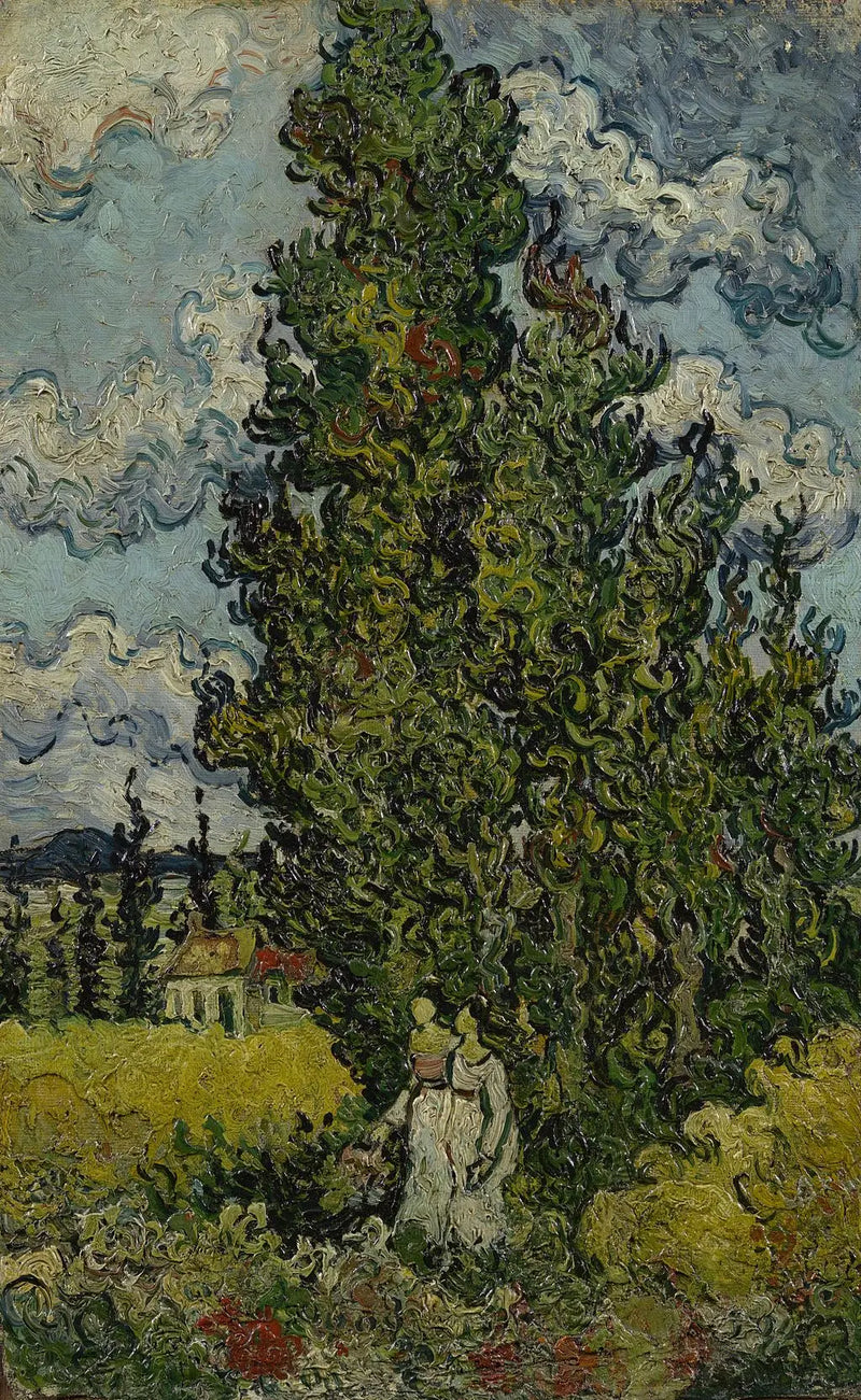 Cypres og to kvinder - Vincent van Gogh