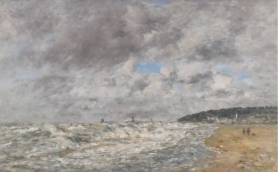 Reproduction du tableau « Deauville, le rivage par gros temps - Eugène Boudin » par Alpha Reproduction en peinture à l’huile