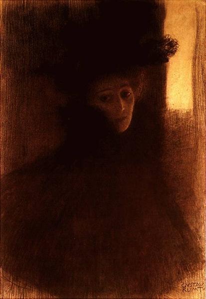 🎩 Dame med kappe og hat – Gustav Klimt (ca. 1897-1898)