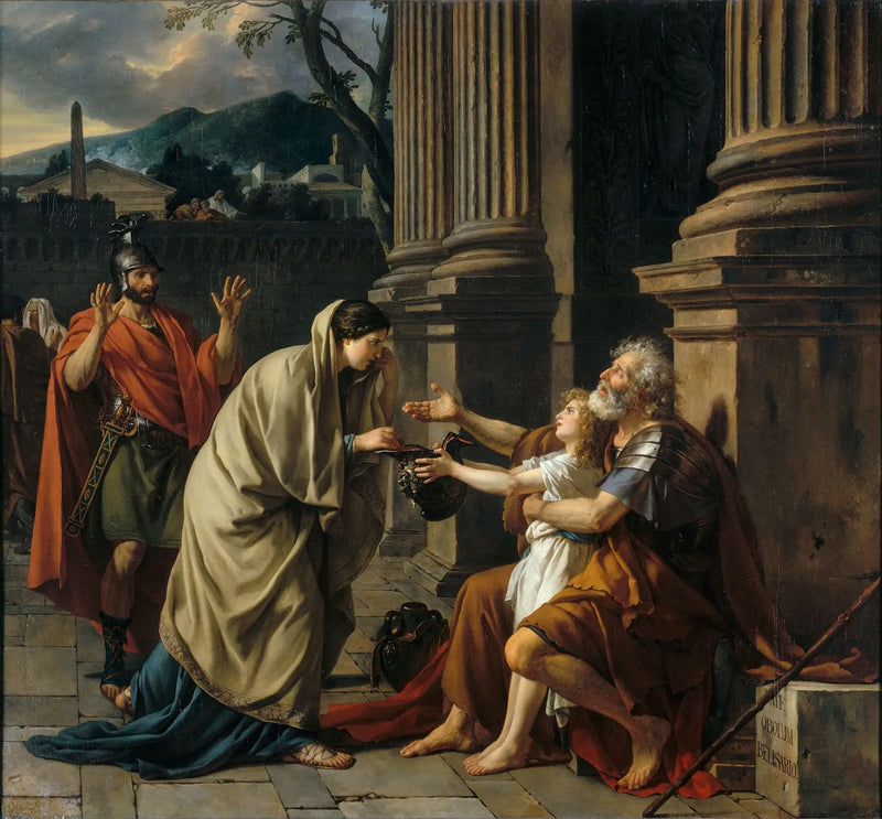 Belisar, der beder om almisse - Jacques-Louis David