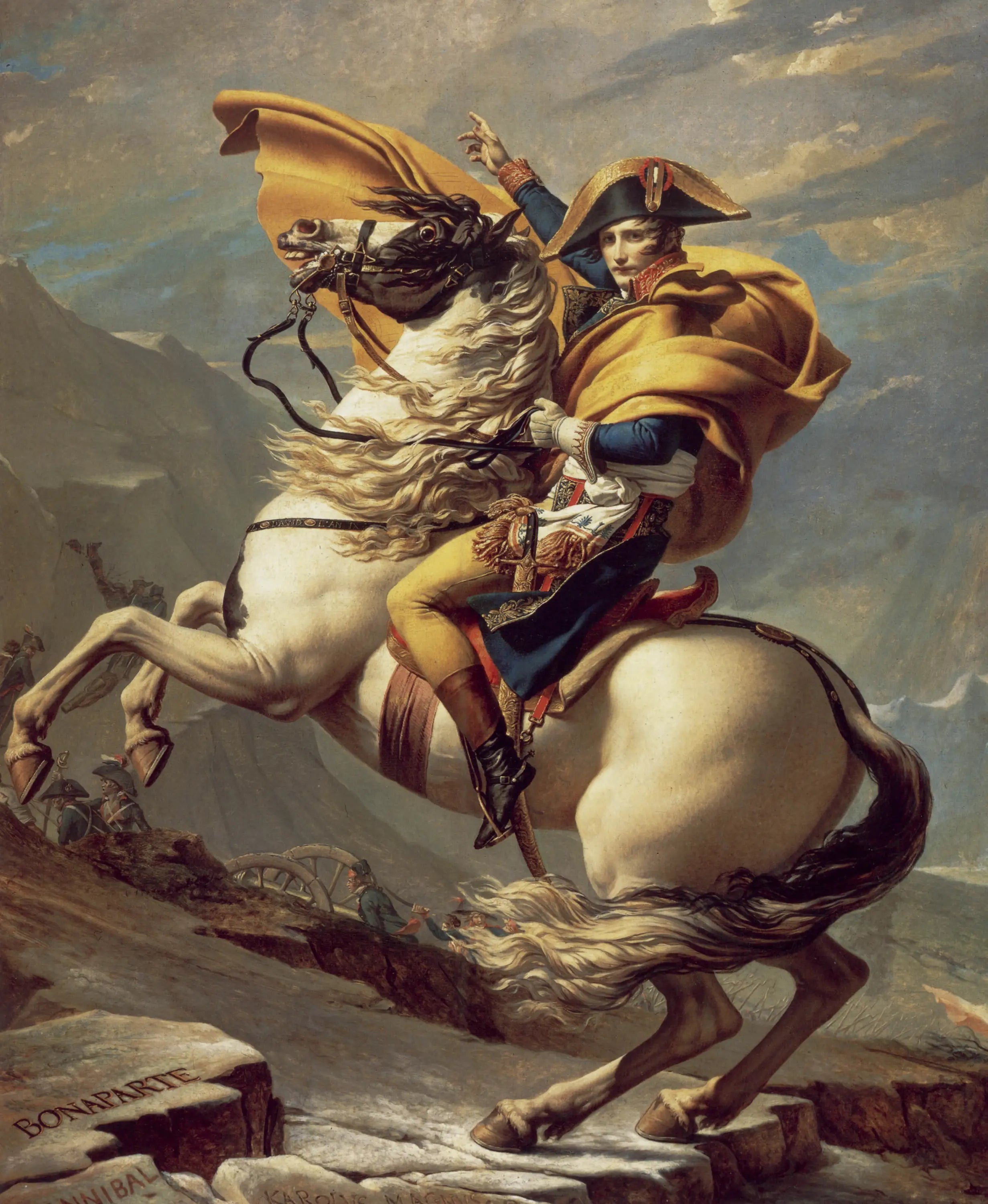 Reproduction du tableau « Bonaparte franchissant le Grand-Saint-Bernard - Jacques-Louis David » par Alpha Reproduction en peinture à l’huile