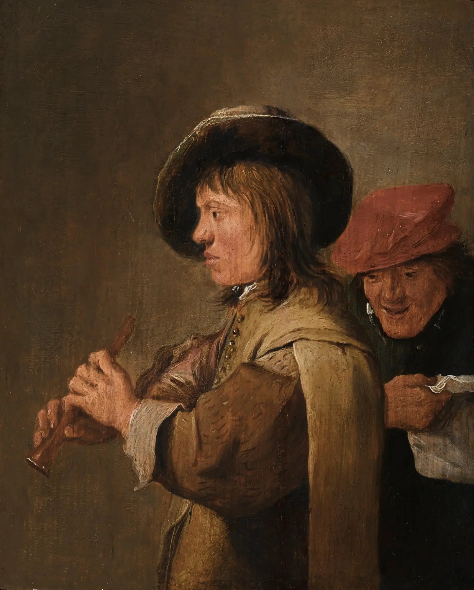 Un joueur de flûte de profil - David Teniers le Jeune - Alpha Reproduction