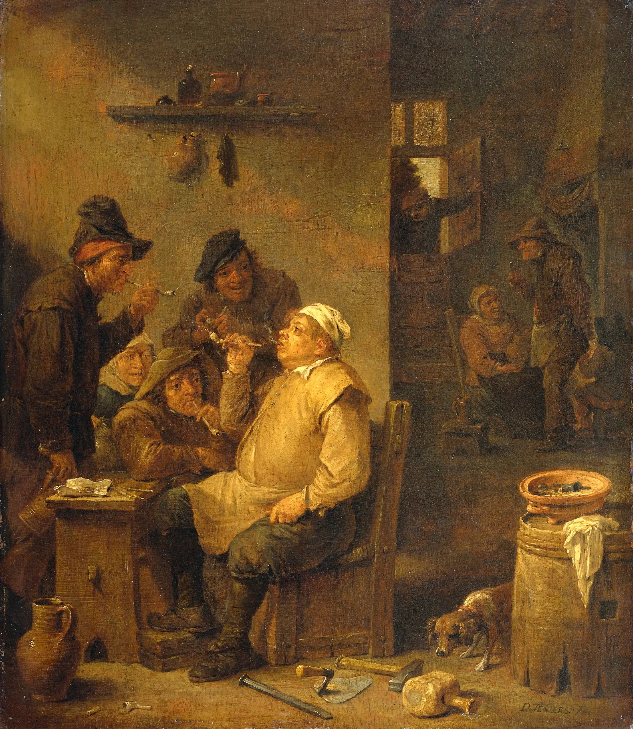 Maçon fumant la pipe - David Teniers le Jeune - Alpha Reproduction