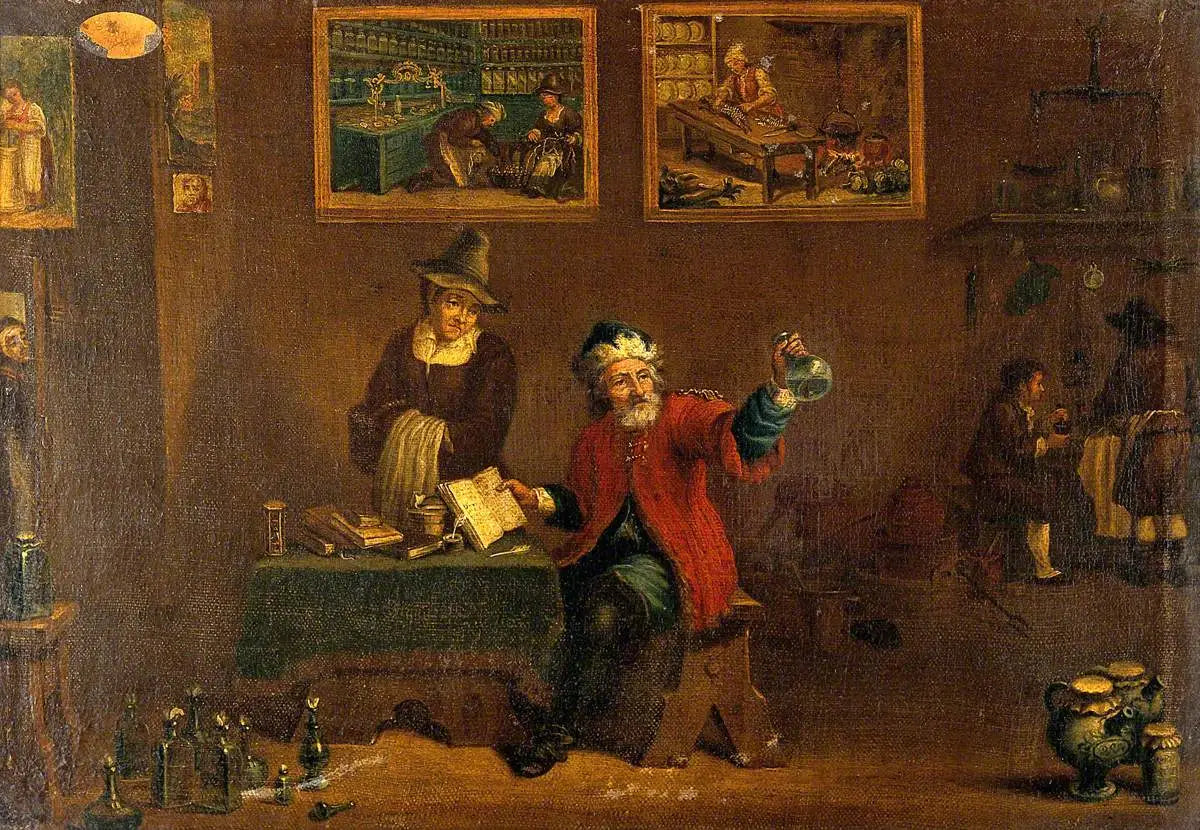 Un homme examinant une fiole d’urine - David Teniers le Jeune - Alpha Reproduction