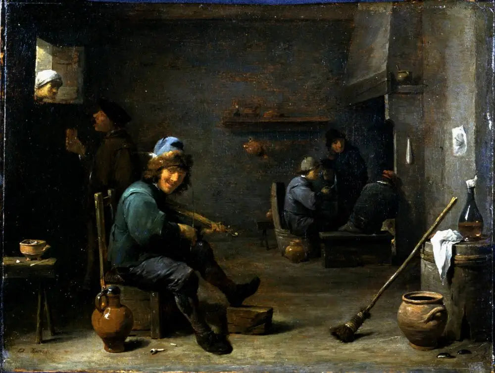 Un violoniste dans une taverne - David Teniers le Jeune - Alpha Reproduction
