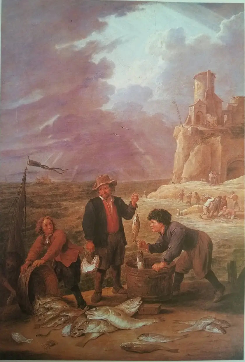 Le retour des pêcheurs avec leurs prises - David Teniers le Jeune - Alpha Reproduction