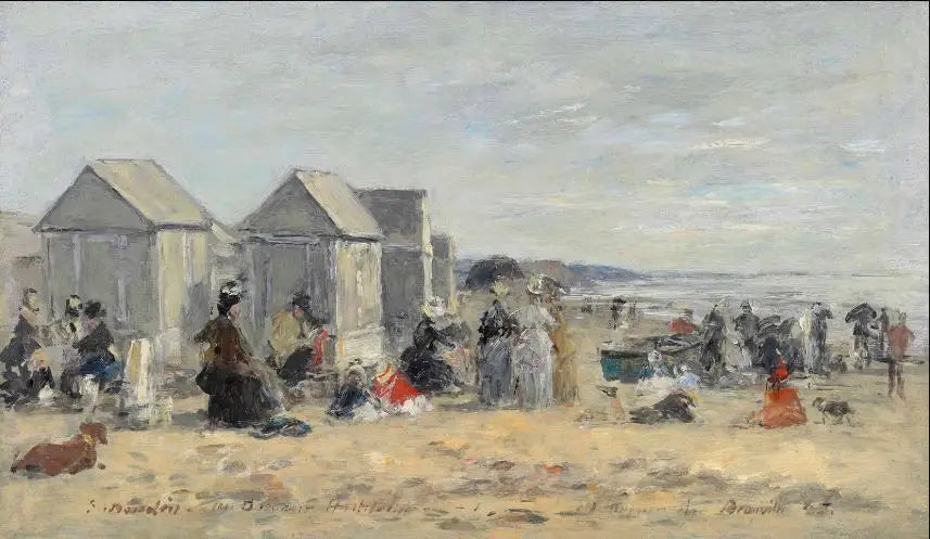 Reproduction du tableau « Deauville. Scène de plage - Eugène Boudin » par Alpha Reproduction en peinture à l’huile