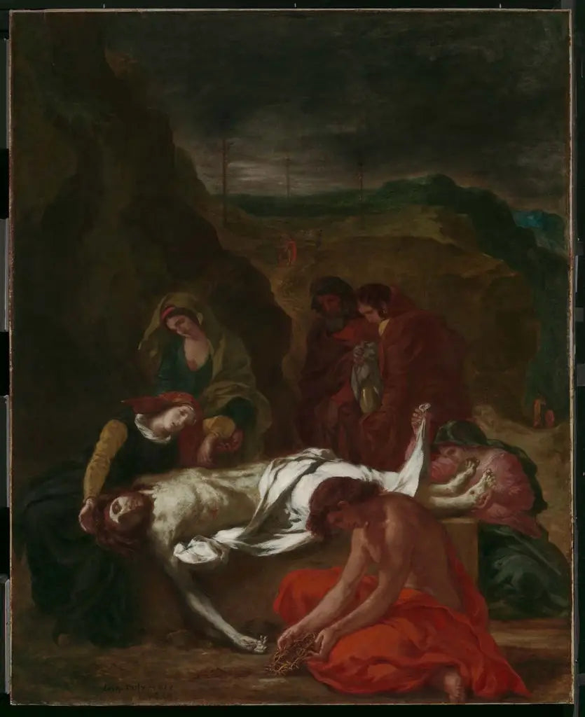 Reproduction du tableau « La Lamentation (Le Christ au tombeau) - Eugène Delacroix » par Alpha Reproduction en peinture à l’huile