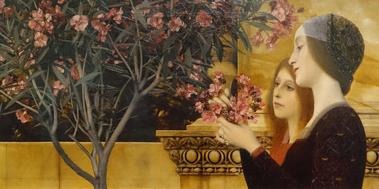 🌸 To piger med en laurbærrose – Gustav Klimt (omkring 1890)