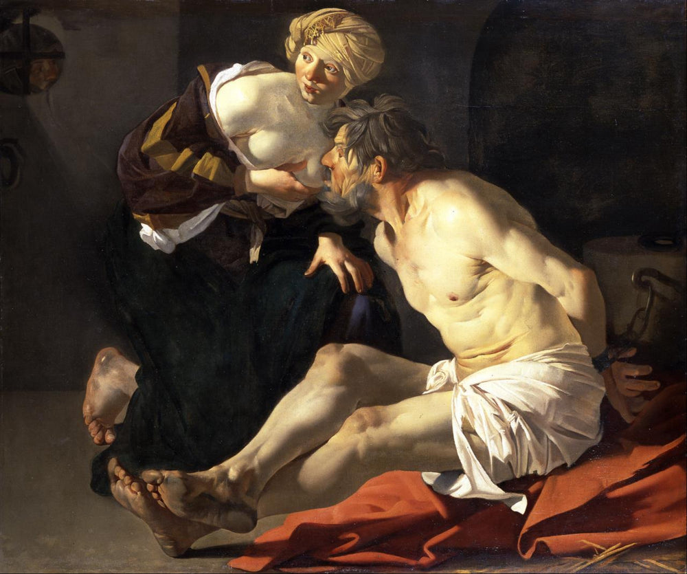 Charité romaine, Cimon et Pero - Dirck van Baburen image 1 copie peinte à la main à l’huile