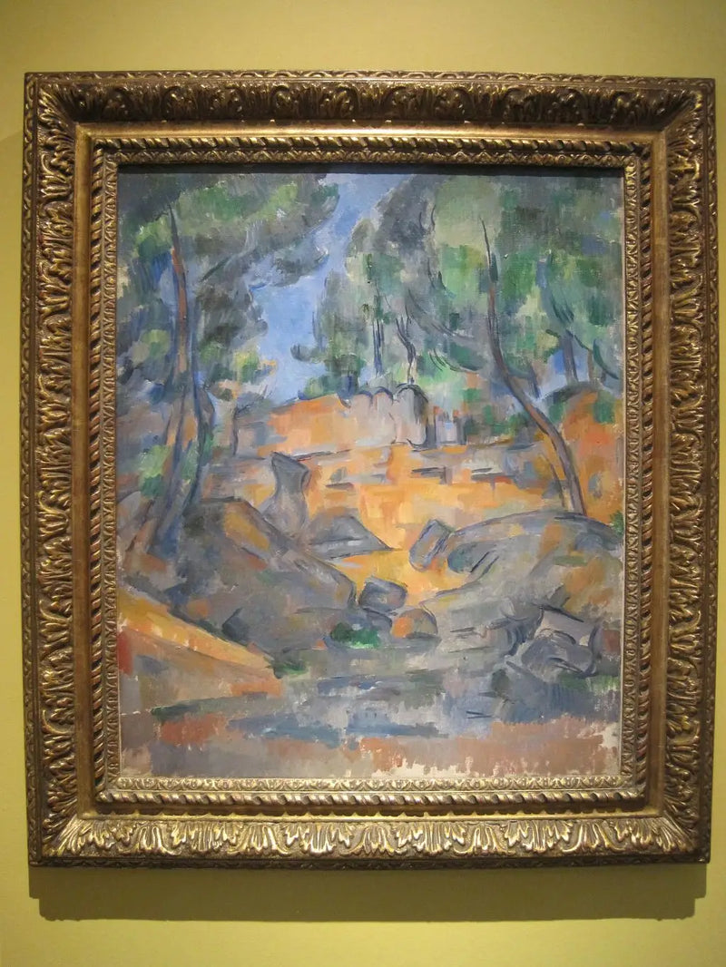 Træer og klipper - Paul Cézanne