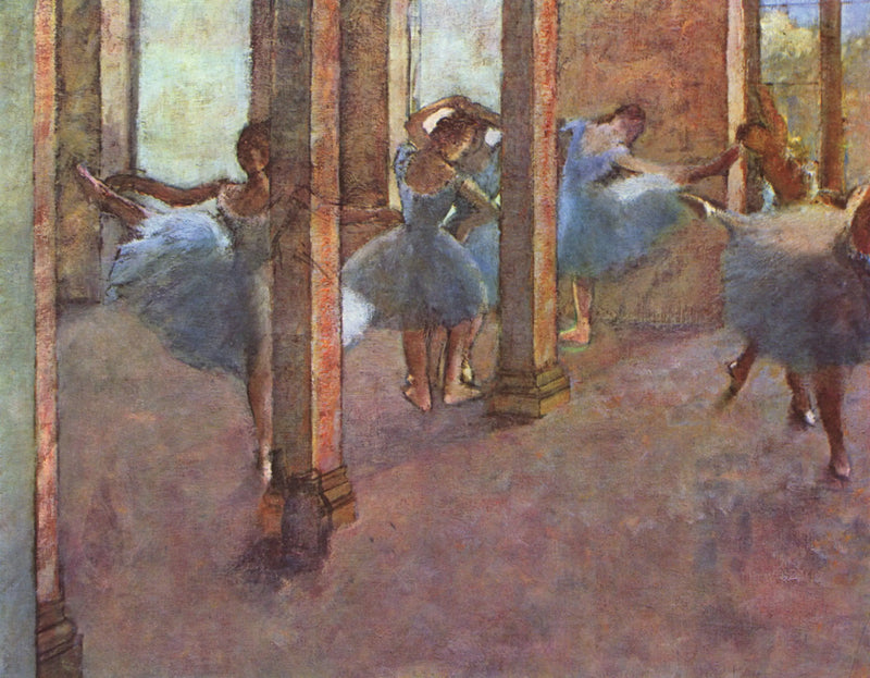 Dansende der træner i Foyeret - Edgar Degas