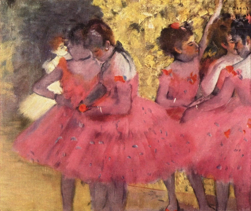 Dansende kvinder i røde nederdele - Edgar Degas