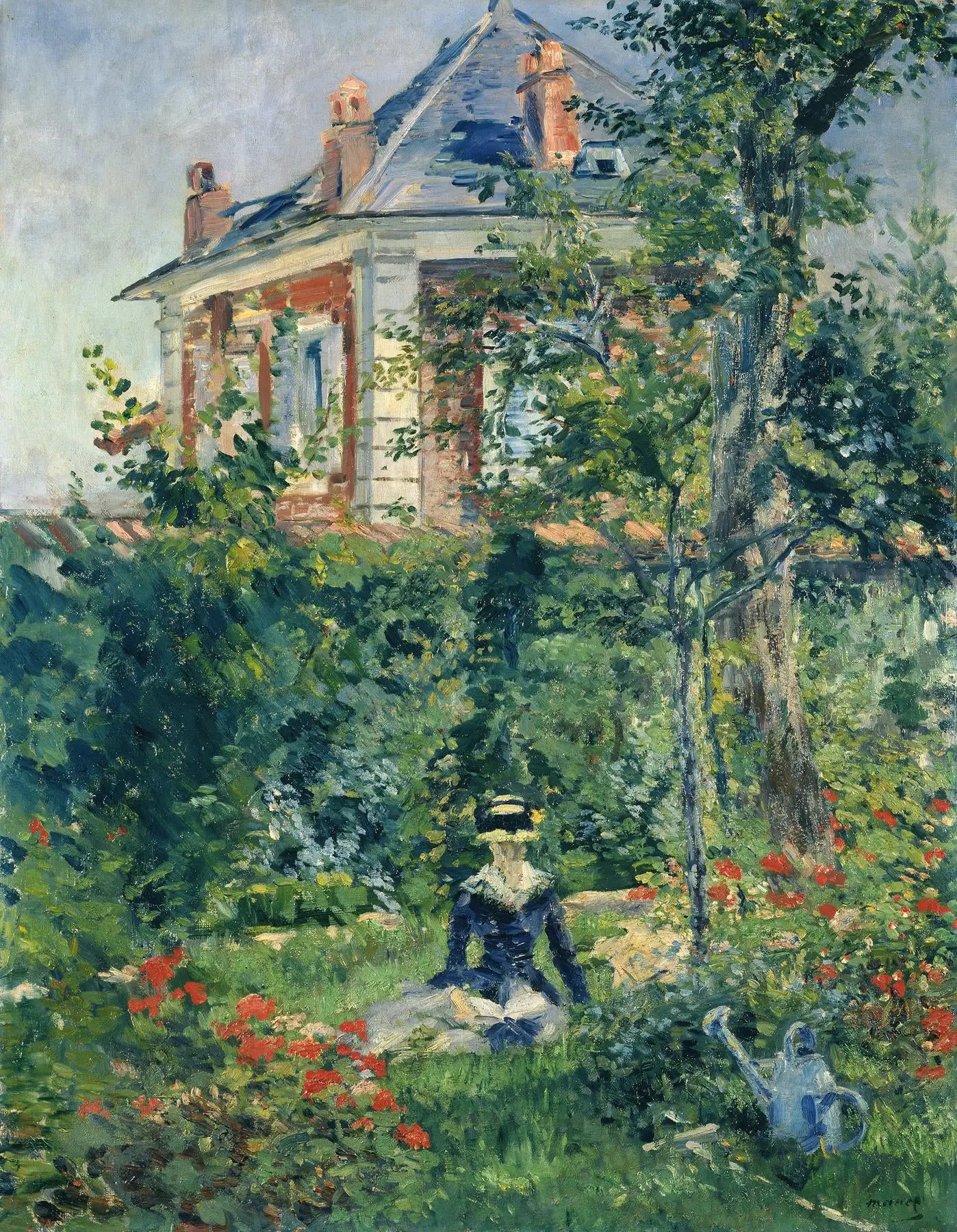Reproduction du tableau « Un Coin du jardin de Bellevue - Édouard Manet » par Alpha Reproduction en peinture à l’huile