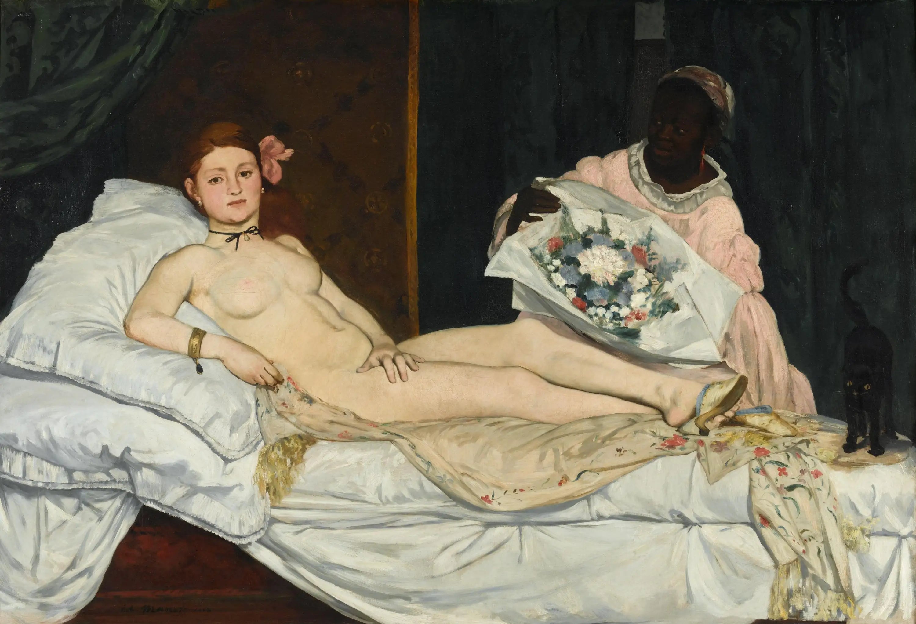 Reproduction du tableau « Olympie - Édouard Manet » par Alpha Reproduction en peinture à l’huile
