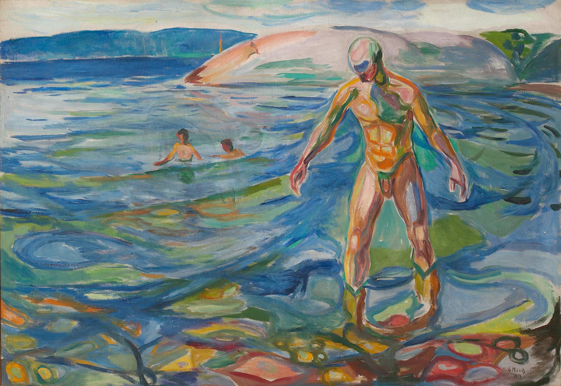 Reproduction du tableau « Homme se baignant - Edvard Munch » par Alpha Reproduction en peinture à l’huile