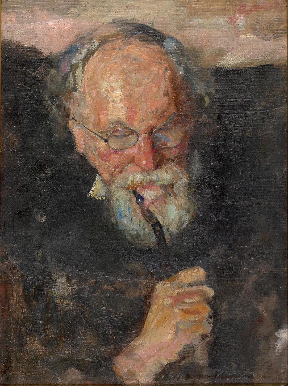 Reproduction du tableau « Christian Munch avec pipe - Edvard Munch » par Alpha Reproduction en peinture à l’huile