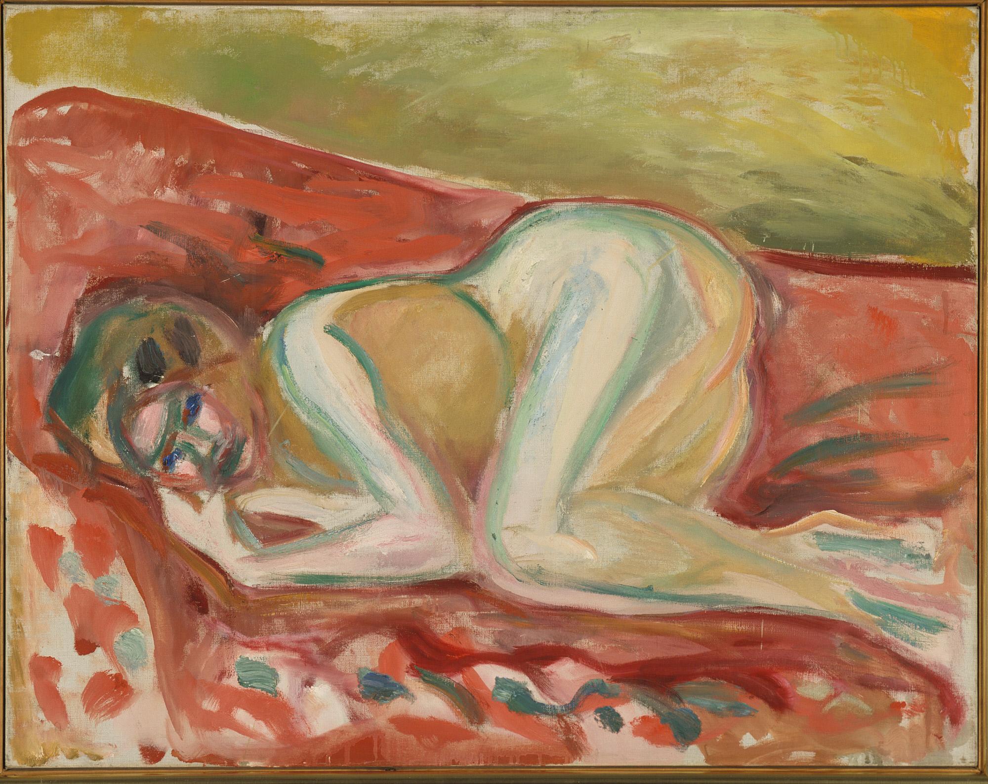 Reproduction du tableau « Nud accroupi - Edvard Munch » par Alpha Reproduction en peinture à l’huile