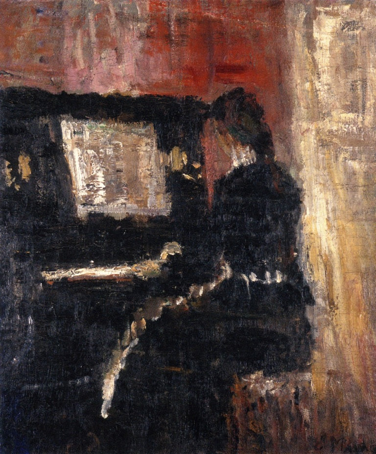 Reproduction du tableau « Fille au piano - Edvard Munch » par Alpha Reproduction en peinture à l’huile