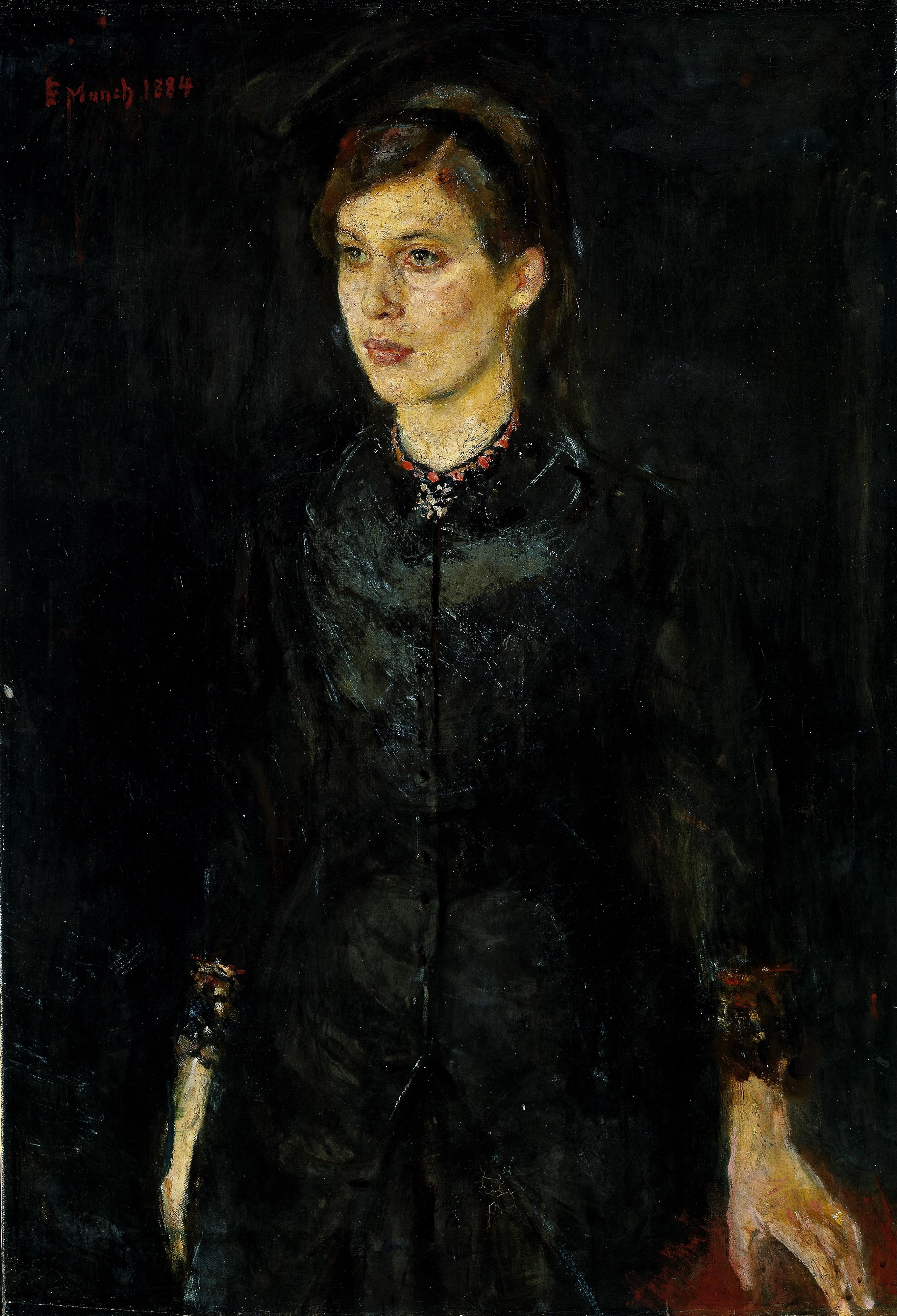 Reproduction du tableau « Inger Munch en noir - Edvard Munch » par Alpha Reproduction en peinture à l’huile