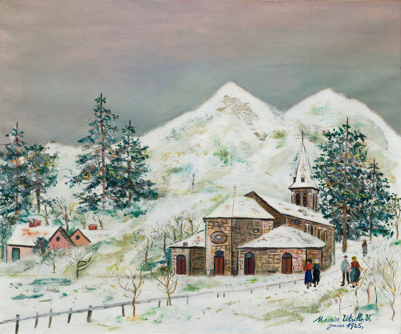 Effet de neige ou Église sous la neige (1925) - Maurice Utrillo