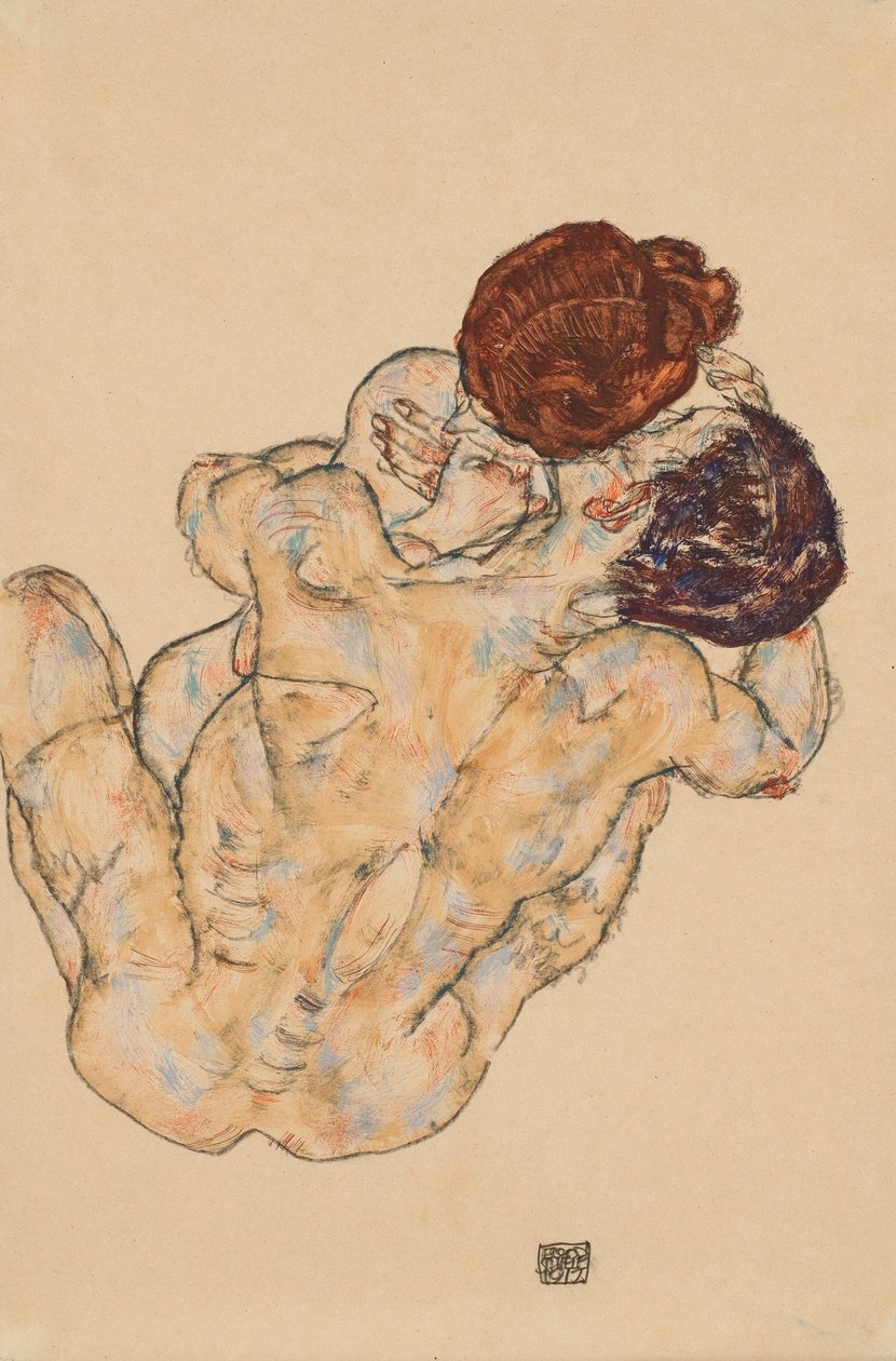 Reproduction du tableau « 💞 Homme et Femme (Enlacement) – Egon Schiele (1917) » par Alpha Reproduction en peinture à l’huile