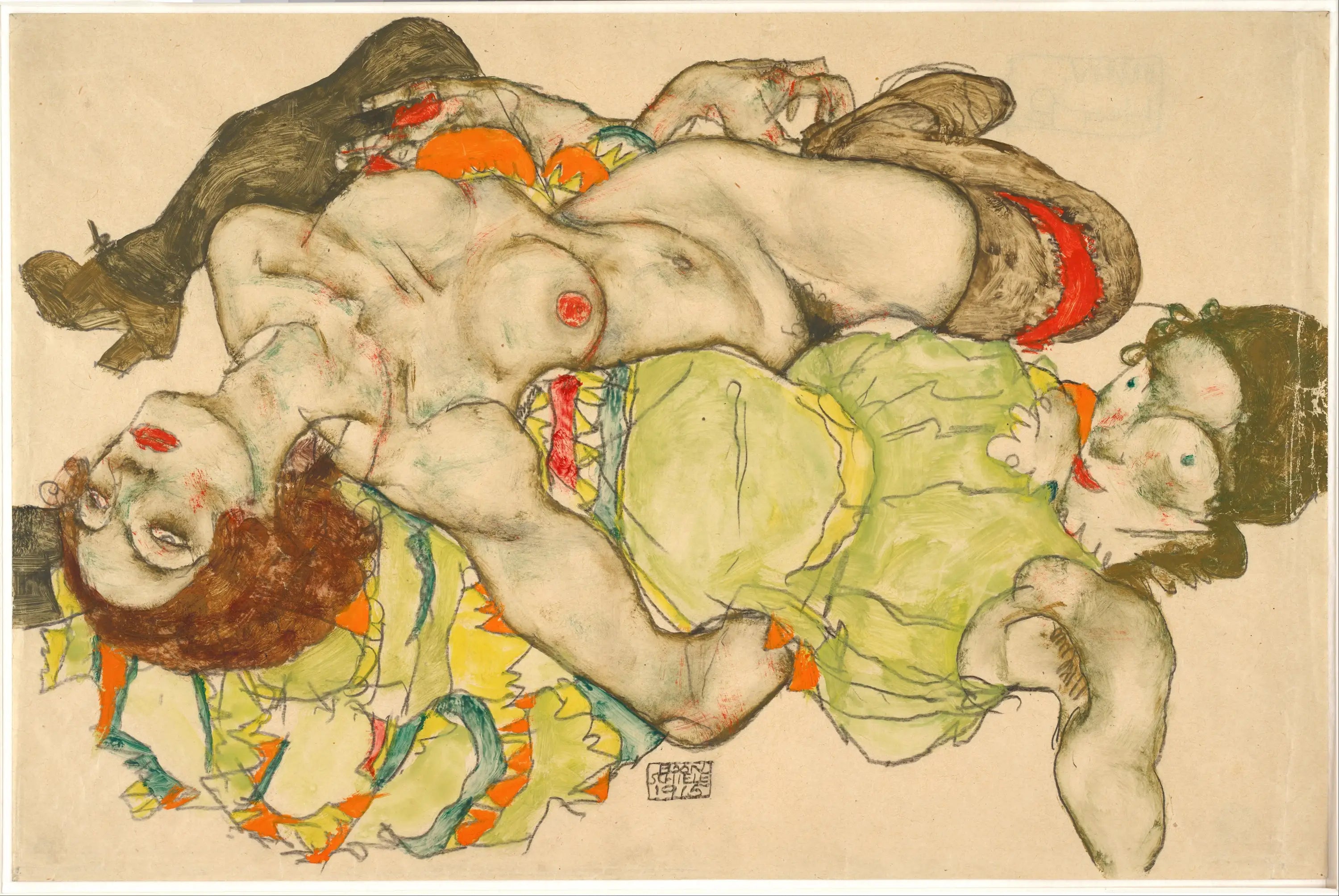 Reproduction du tableau « Amantes - Egon Schiele » par Alpha Reproduction en peinture à l’huile