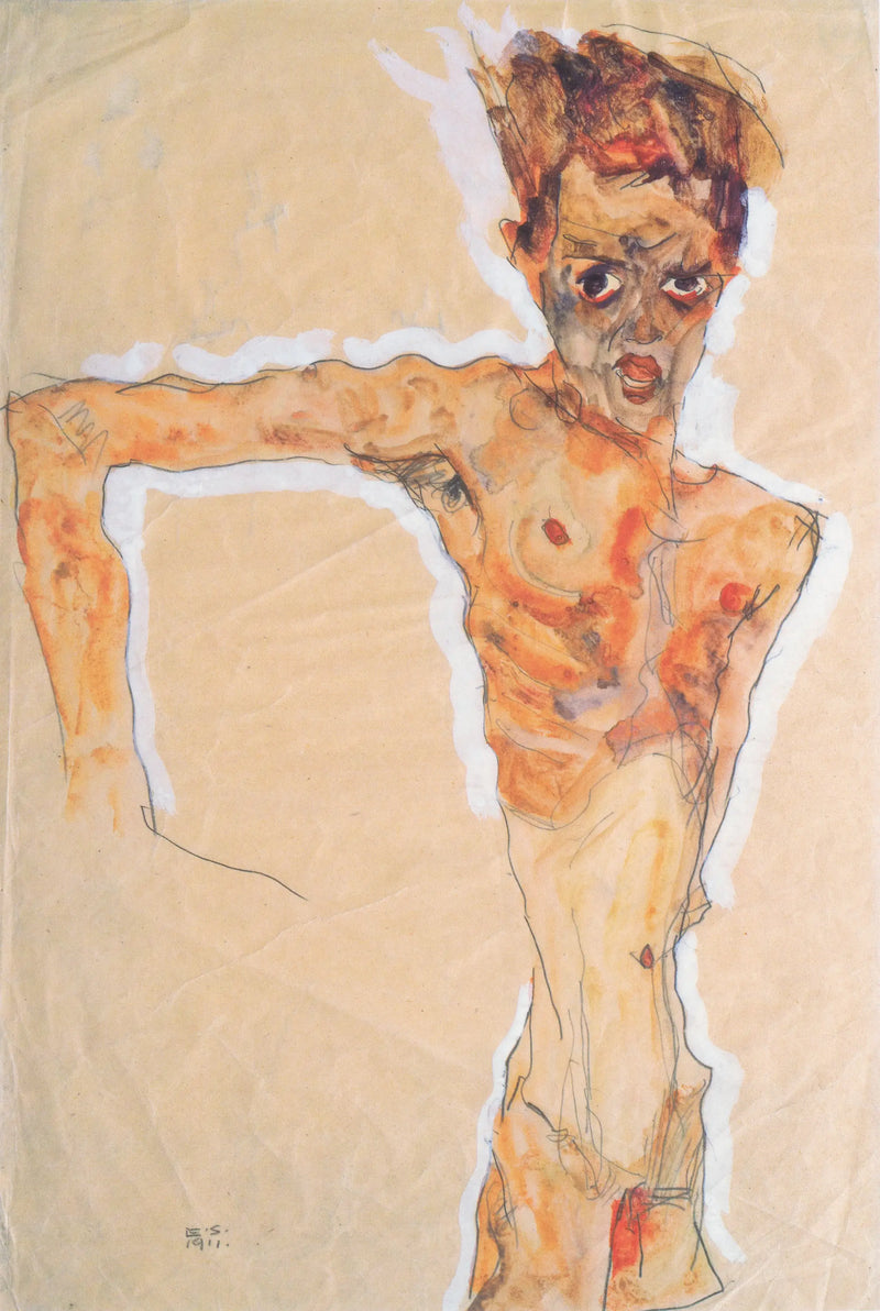 Selvportræt - Egon Schiele