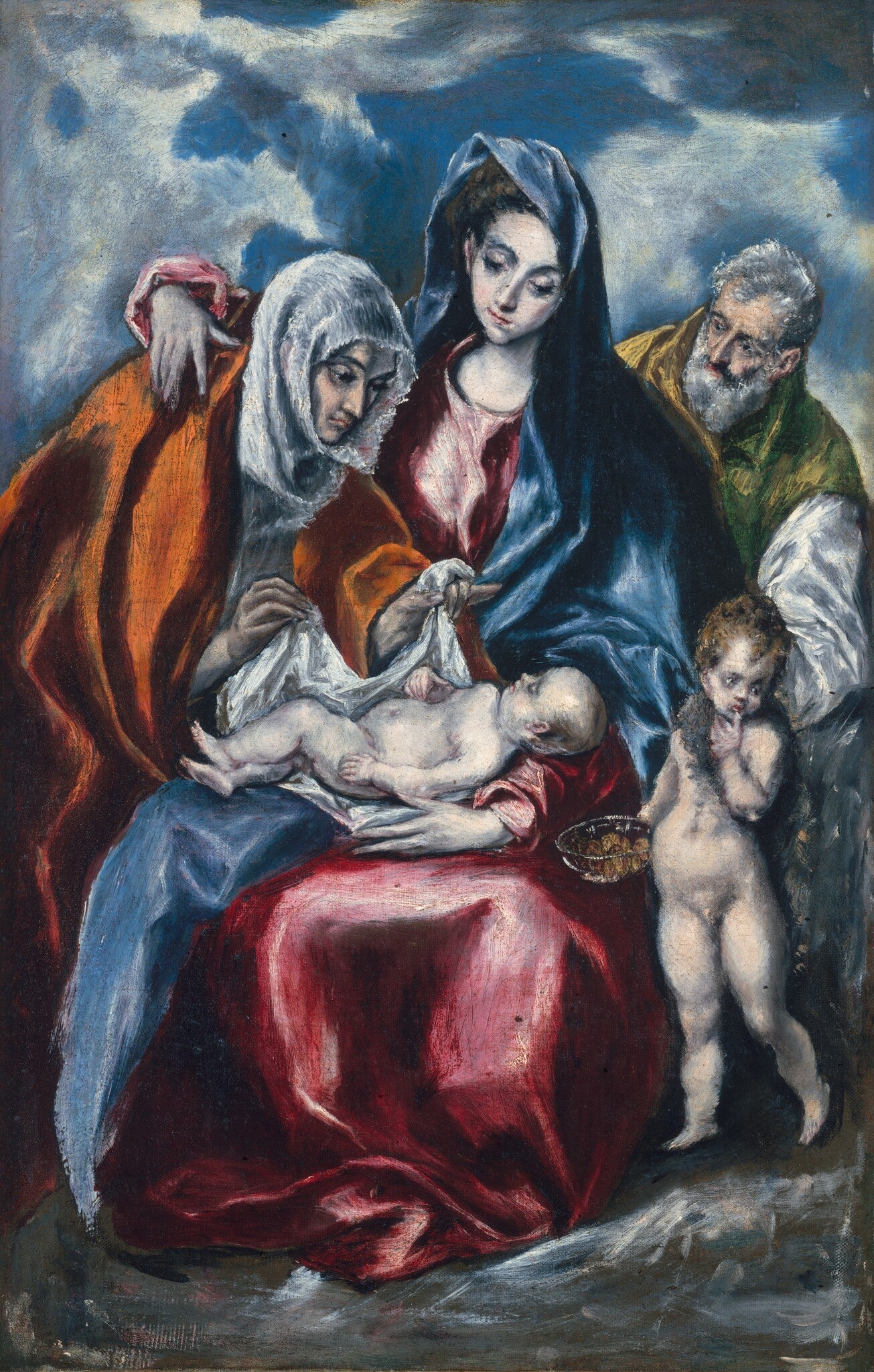 Den Hellige Familie med Sankt Anna og Barnet Johannes Døberen - El Greco