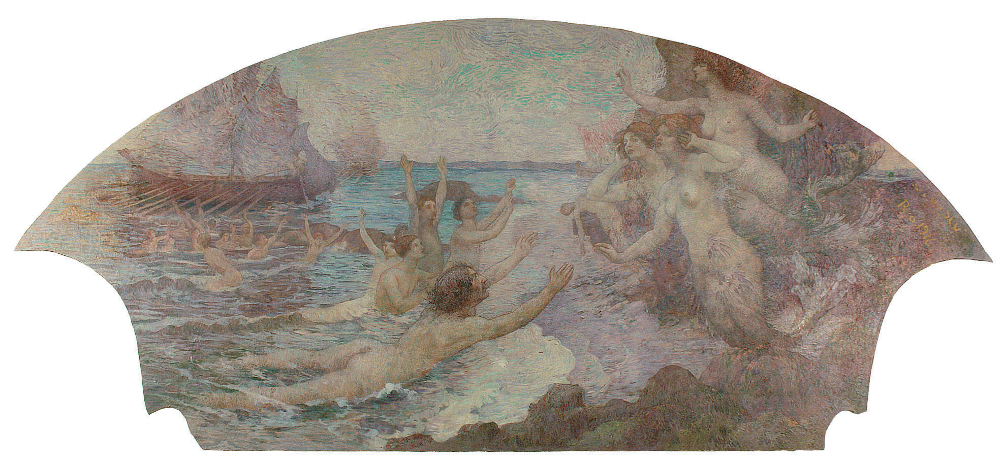 A Arte Lírica - Inspiração Musical - Tableau latéral du foyer du Théâtre municipal de Rio de Janeiro - Eliseu Visconti